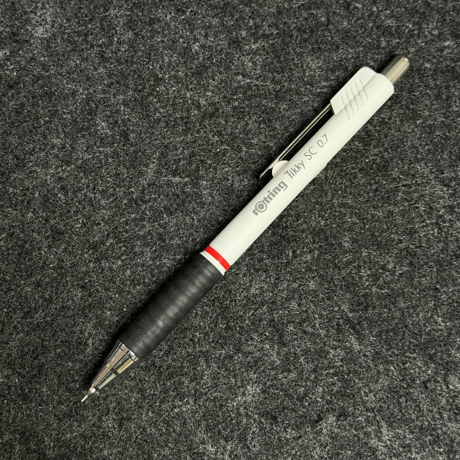 NOS Vintage rOtring Tikky SC 0.7 mm White Retractable Sleeve Rare w/ Sticker
