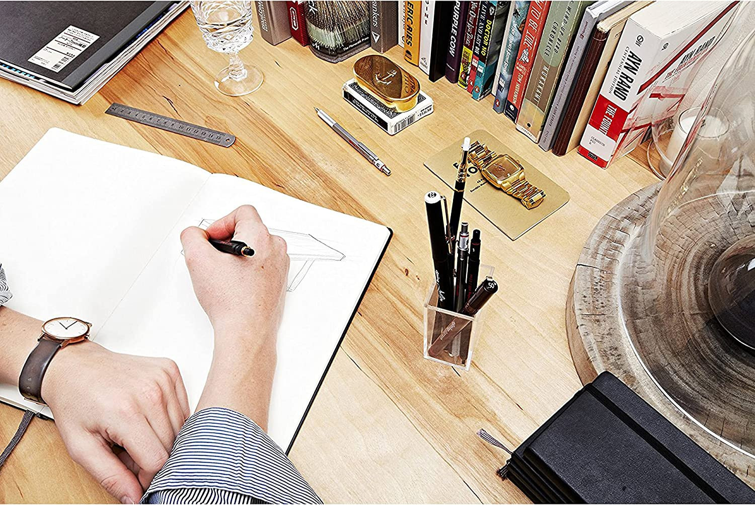 600 Full-Metal Body Mechanical Pencil, 0.7Mm, Black – for Precise Ruler-Based Dr
