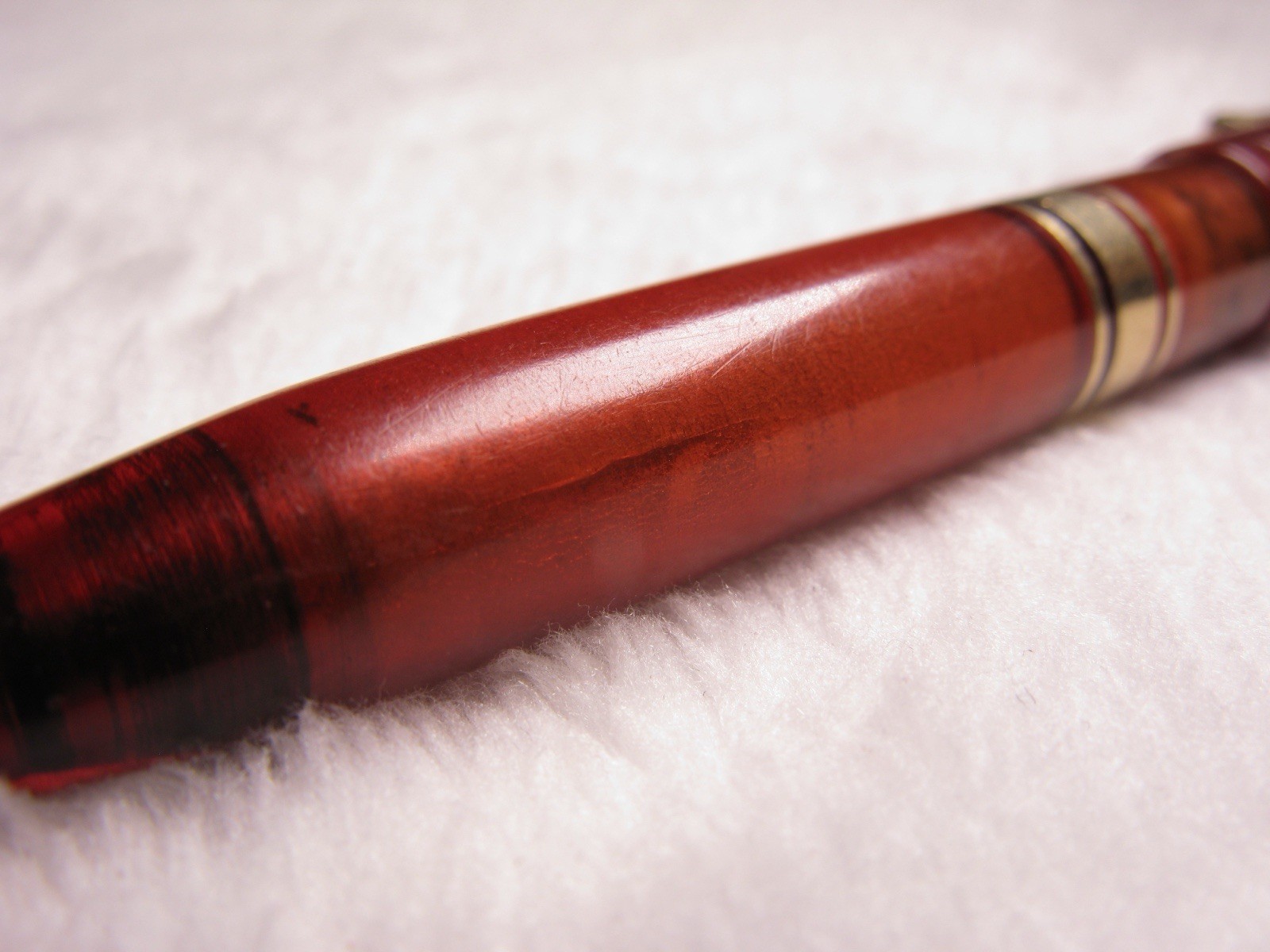 Waterman’s Clear Red/Orange tint with Gold Tone metal Vintage Mechanical Pencil