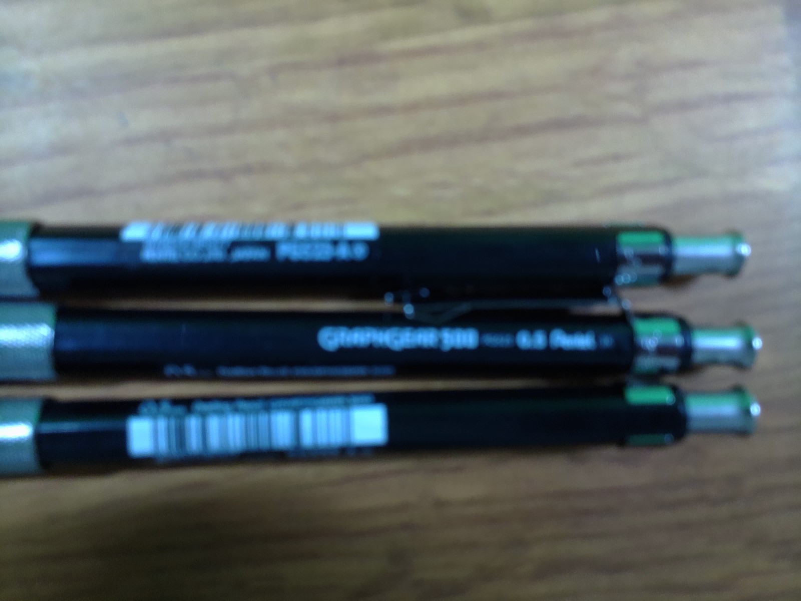 3 X Pentel Graphgear 500 Pencils Refillable .5mm Black PG525A & 3 Color Hi-Liter