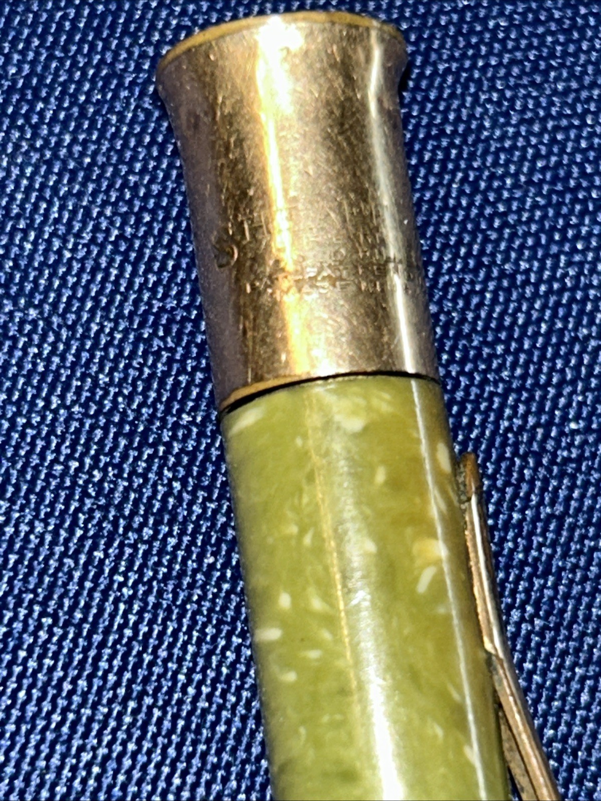 SHEAFFERS MECHANICAL PENCIL JADE GREEN – GOLD FILLED – WORKS