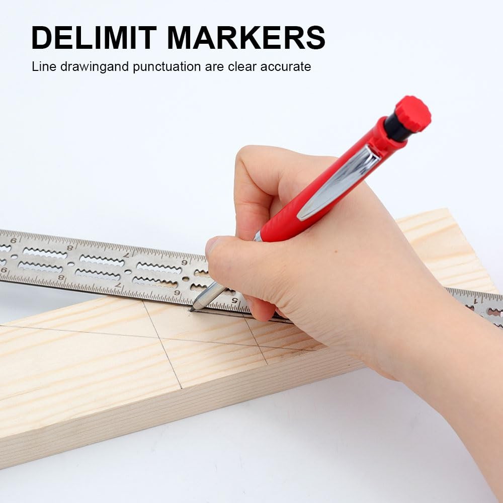 3 PCS Deep Hole Marker Pen Kit 36 Leads Integrated Sharpener For Carpenters