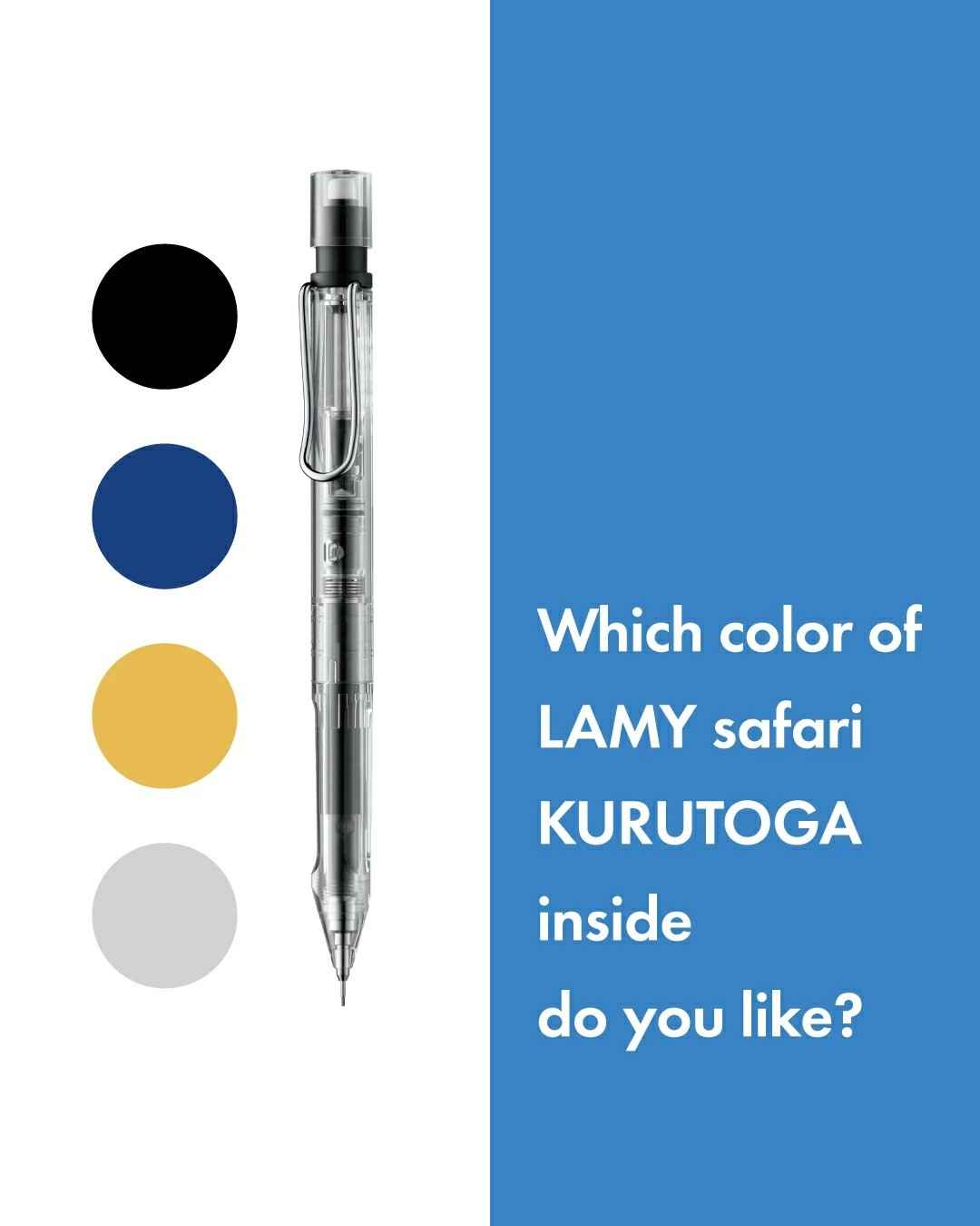 LAMY safari KURUTOGA inside 0.5mm Mechanical Pencil Black Mitsubishi Japan