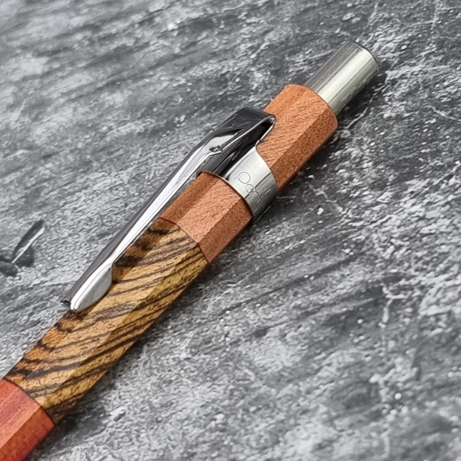 Hand Crafted Pentel P-205 Mechanical Pencil with Octagonal Wood Barrel