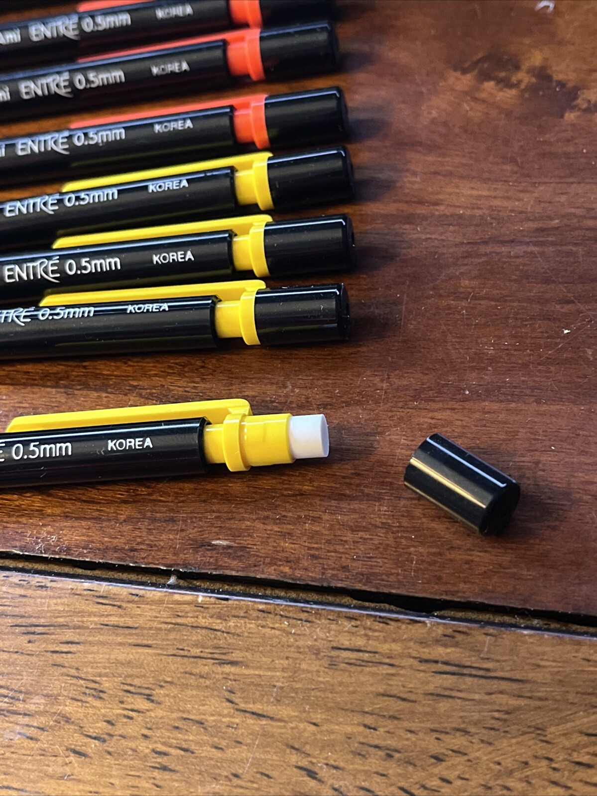 Vintage 90s Lot of 9 ENTRE Mechanical Pencil Port-Mines Black Barrel 0.5 mm