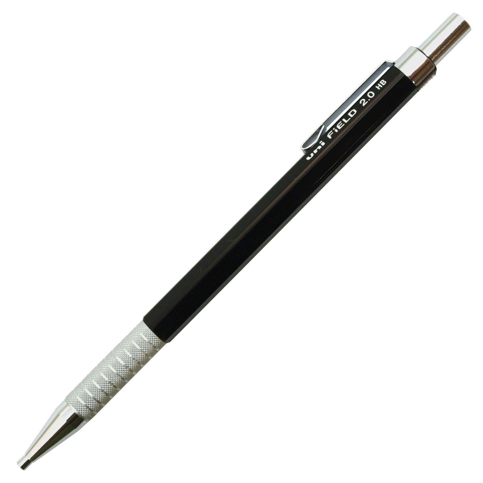 Knock Mechanical Pencil 2mm Lead Gray Body Roulette Grip Stationery Japan