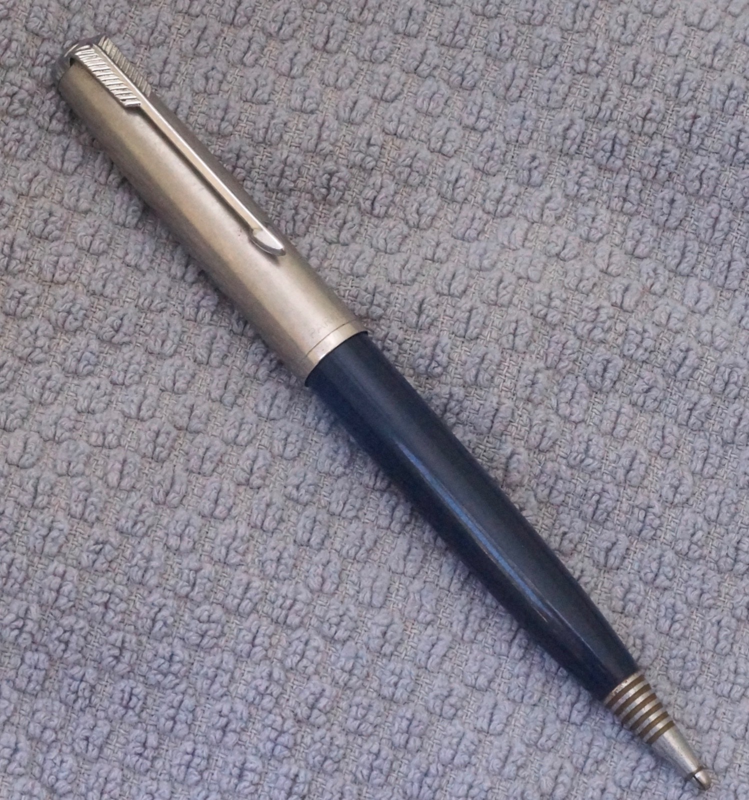 Parker 51 Demi Repeater Pencil, Blue Barrel, Lustraloy Cap, 1949