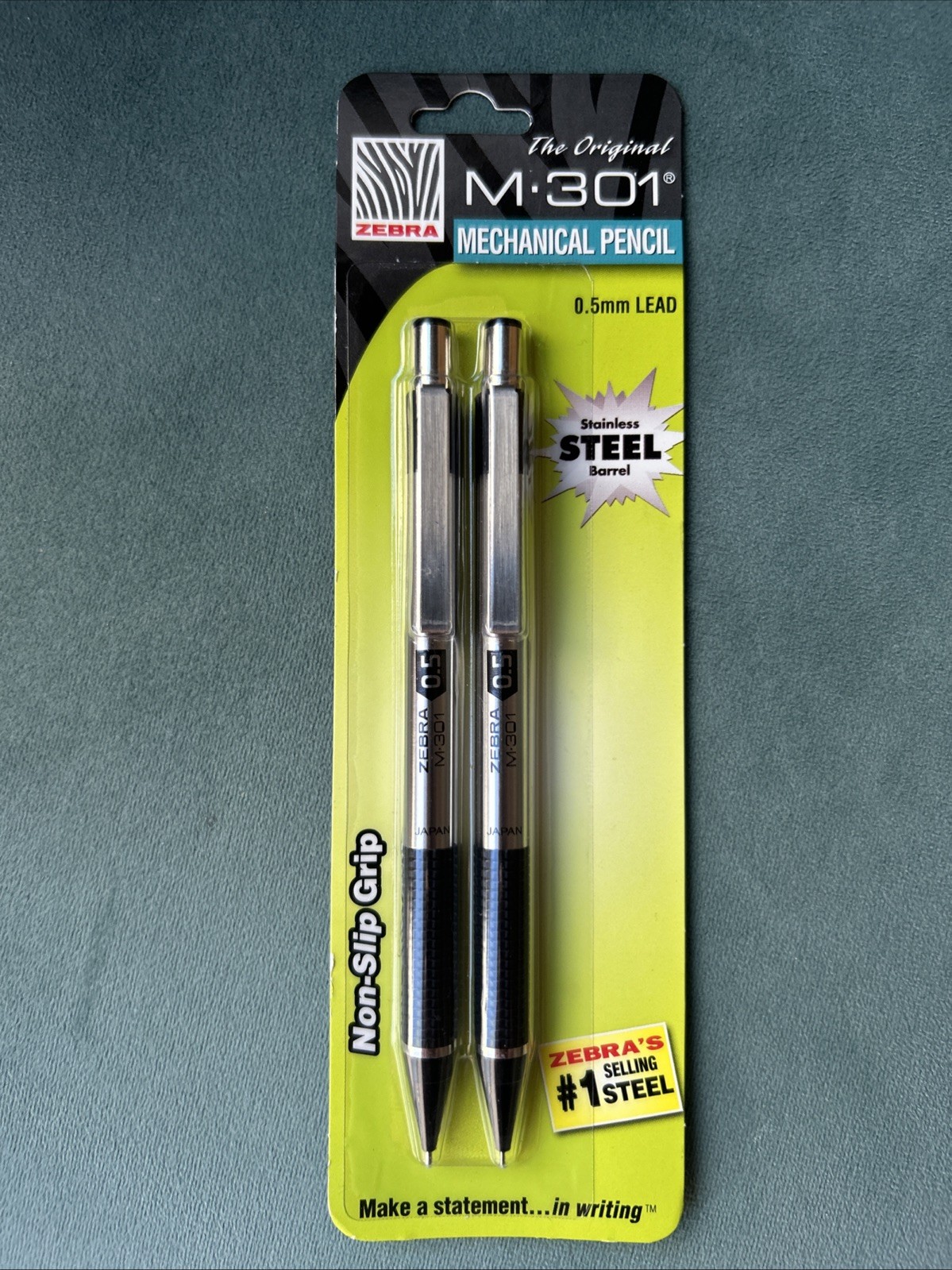 Rugged M-301 Mechanical Pencil – Refillable .5mm Stainless Steel Design, 2 Count