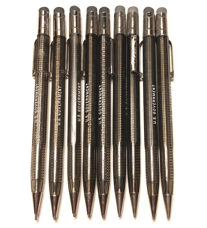 Skilcraft Vintage Mechanical Twist Pencil Government Tan Gray Eraser Top x9
