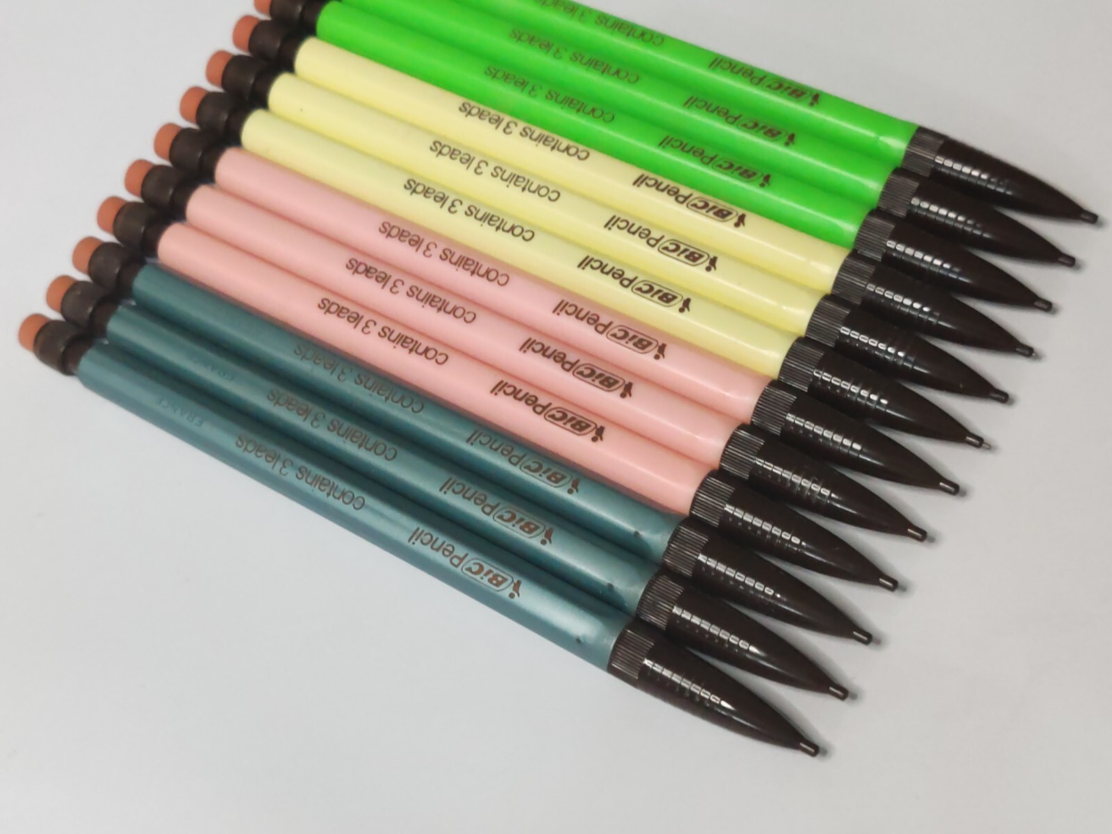 Bic New Vintage Very Rare Color Mechanical Pencil 12 Pcs / France , 80S