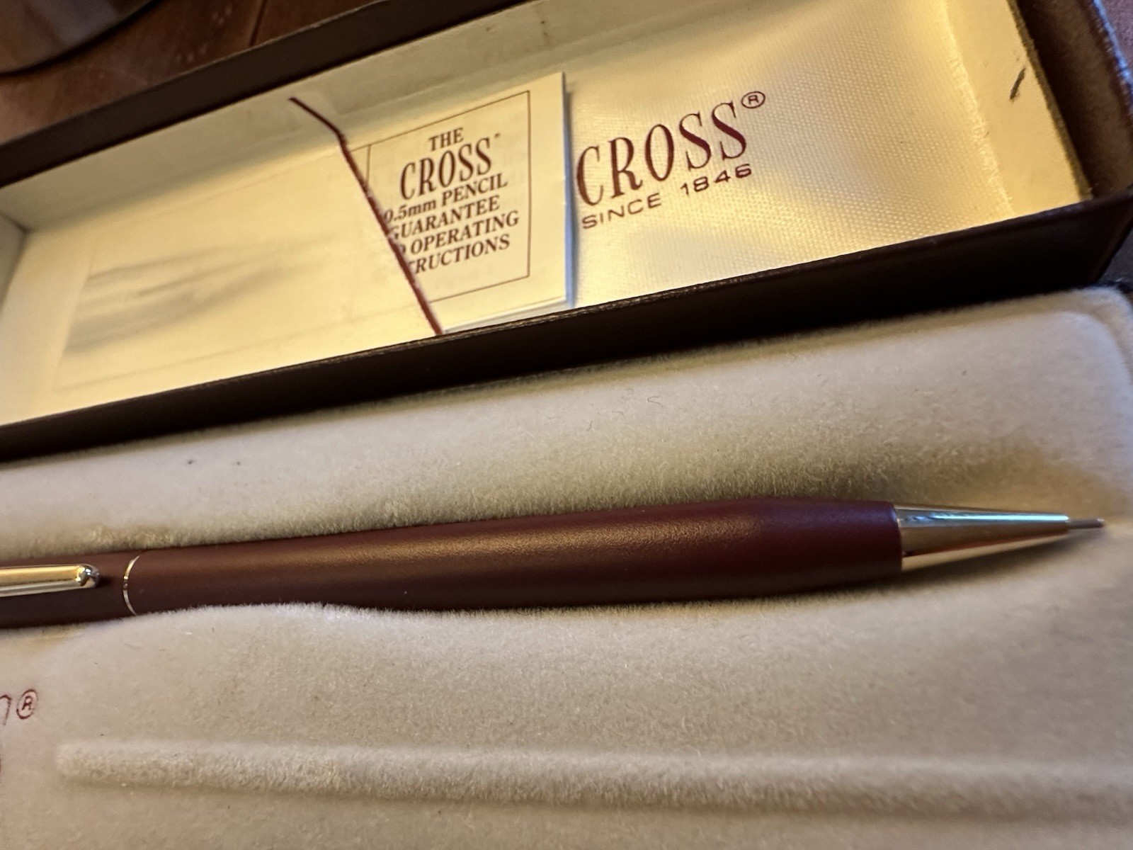 Cross Ladies Century 0.5mm Pencil Burgundy W/ Gold Design Made In USA New In Box