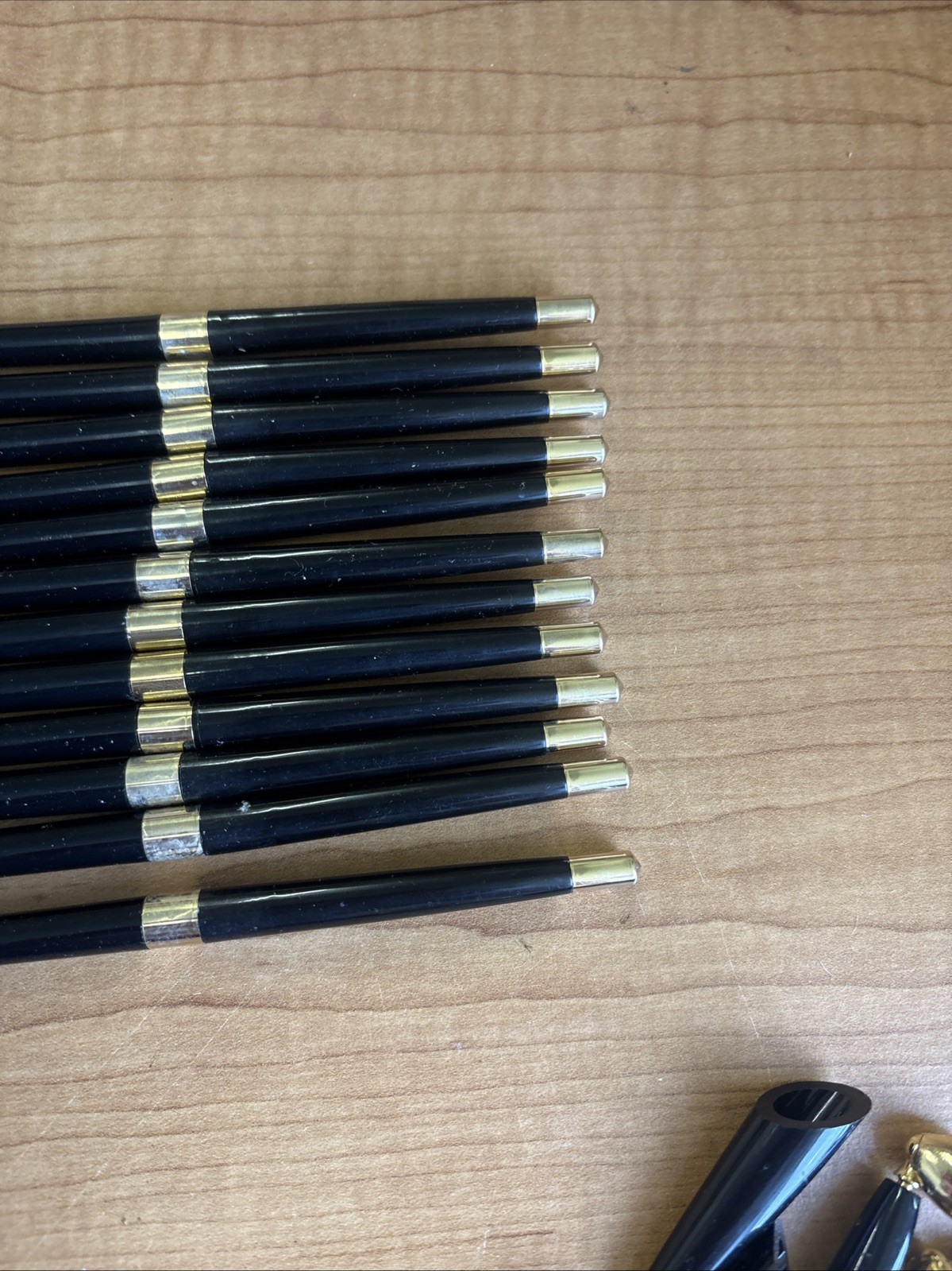 12 Vintage Mechanical Twist Pencils, Black and Gold, Vintage USA 🔥🔥🔥