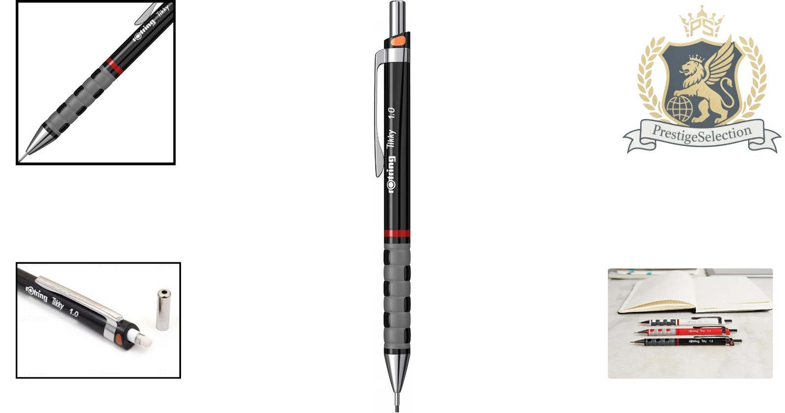 Ergonomic Tikky Mechanical Pencil 1.0 mm with Rubber Grip – Retractable Design