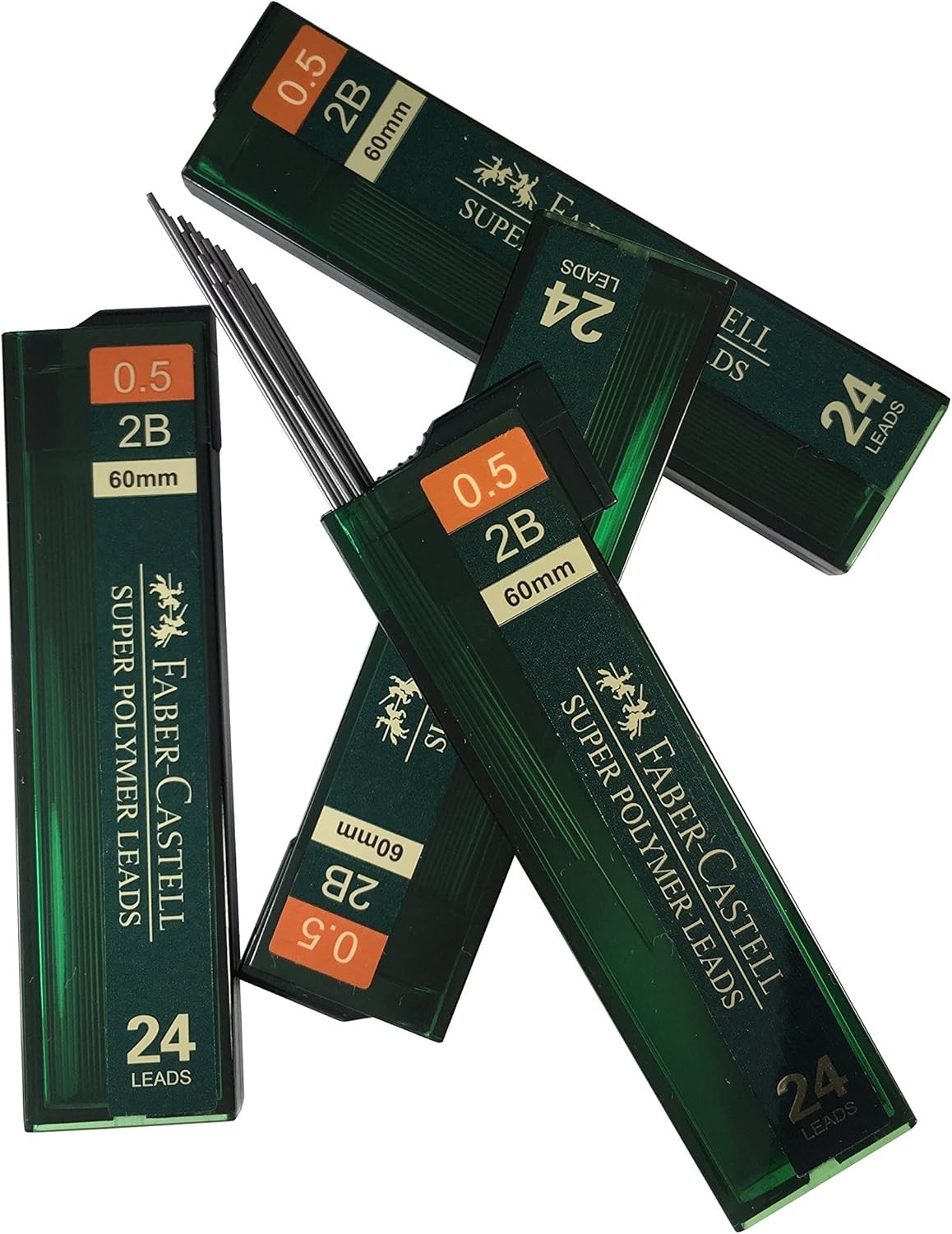 0.5mm 2B Mechanical Pencil Refills (96 Leads, 4 Tubes of 24 Leads Each)