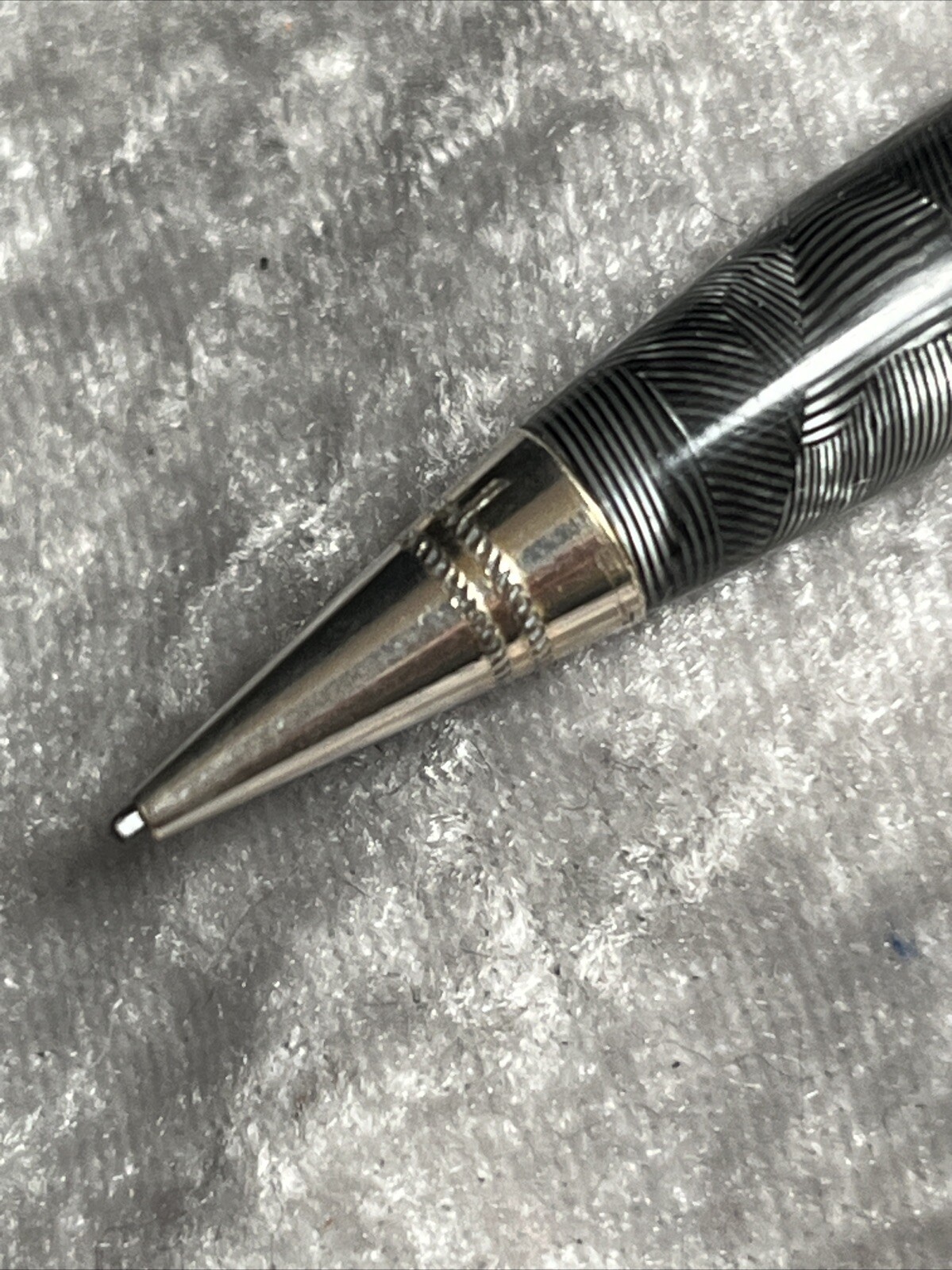 Vintage Majestic Mechanical Pencil with Silver & Black Marble Pattern