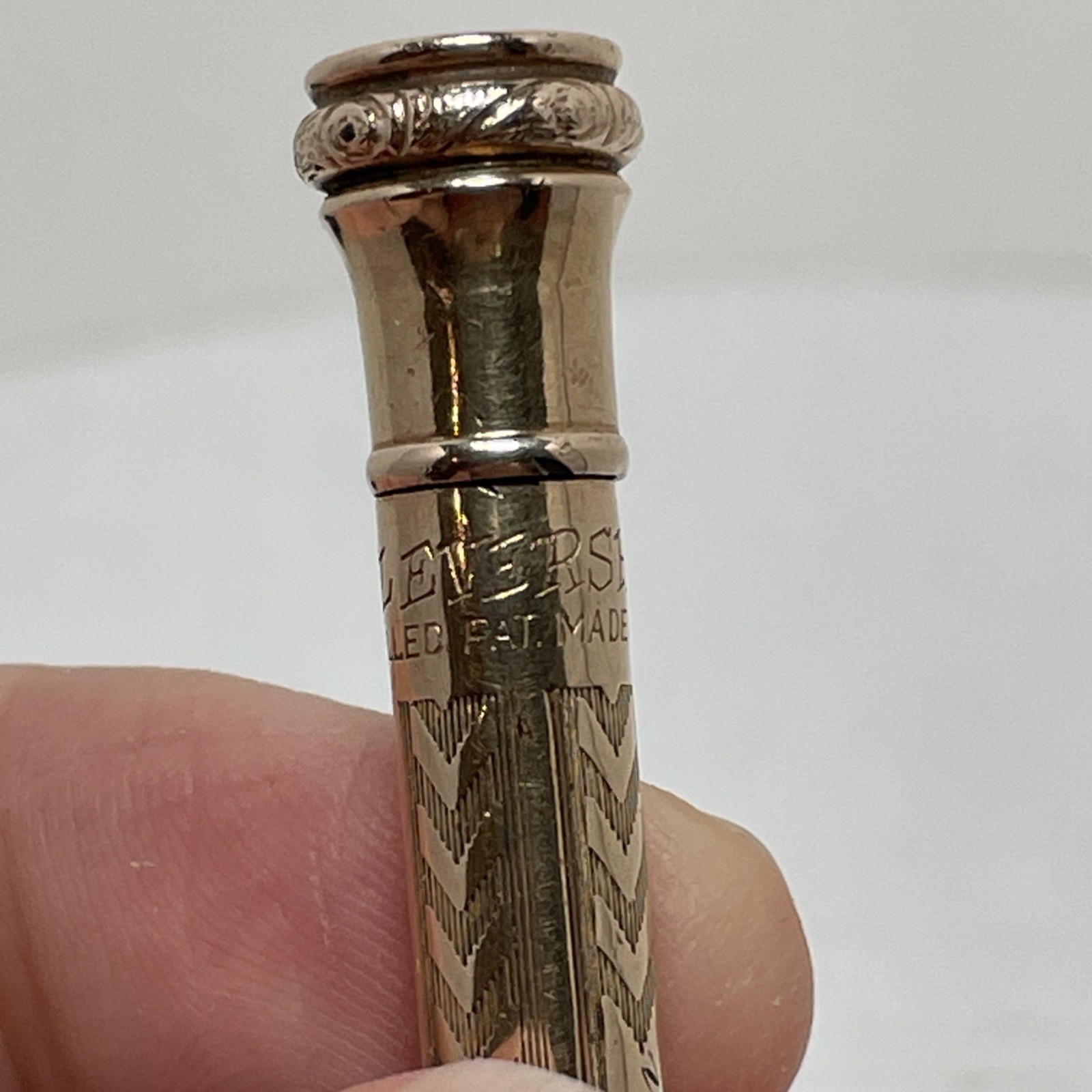 Wahl Eversharp Gold Filled Mechanical Pencil 1930 Herringbone Art Deco Inscribed