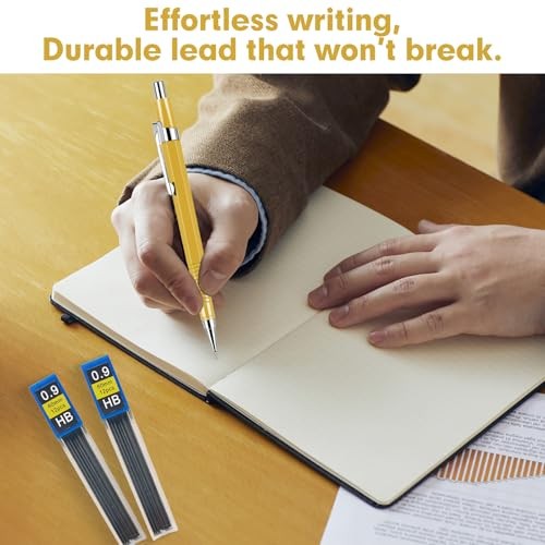 8 PCS Metal Mechanical Pencil,Durable 0.9mm Drafting Pencil,Comes With 8 PCS