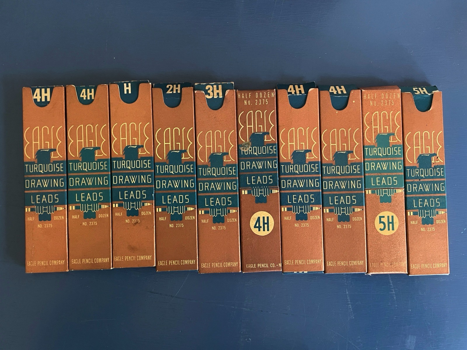Vintage Eagle Turquoise Drawing Leads Lot of 11 Boxes