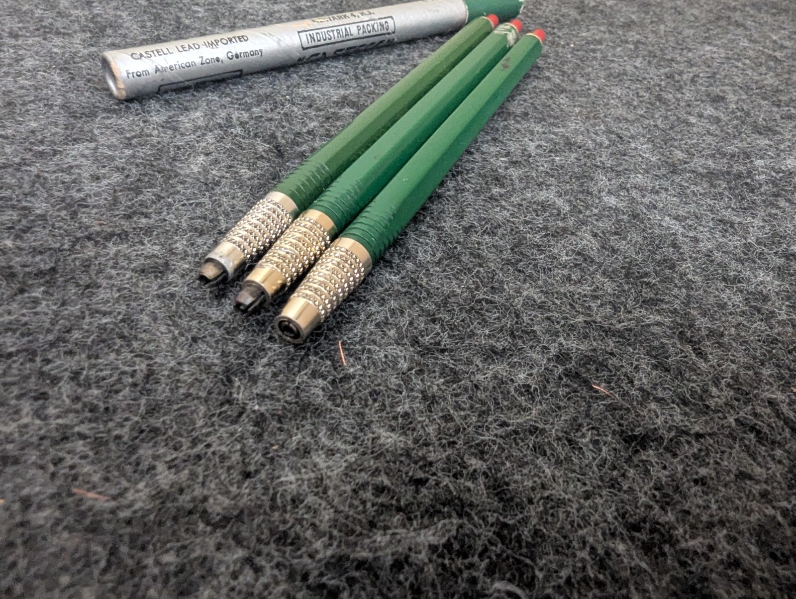 lot of 3 A. W. Faber-Castell 9400 Dark Green Locktite Mechanical Pencil JM