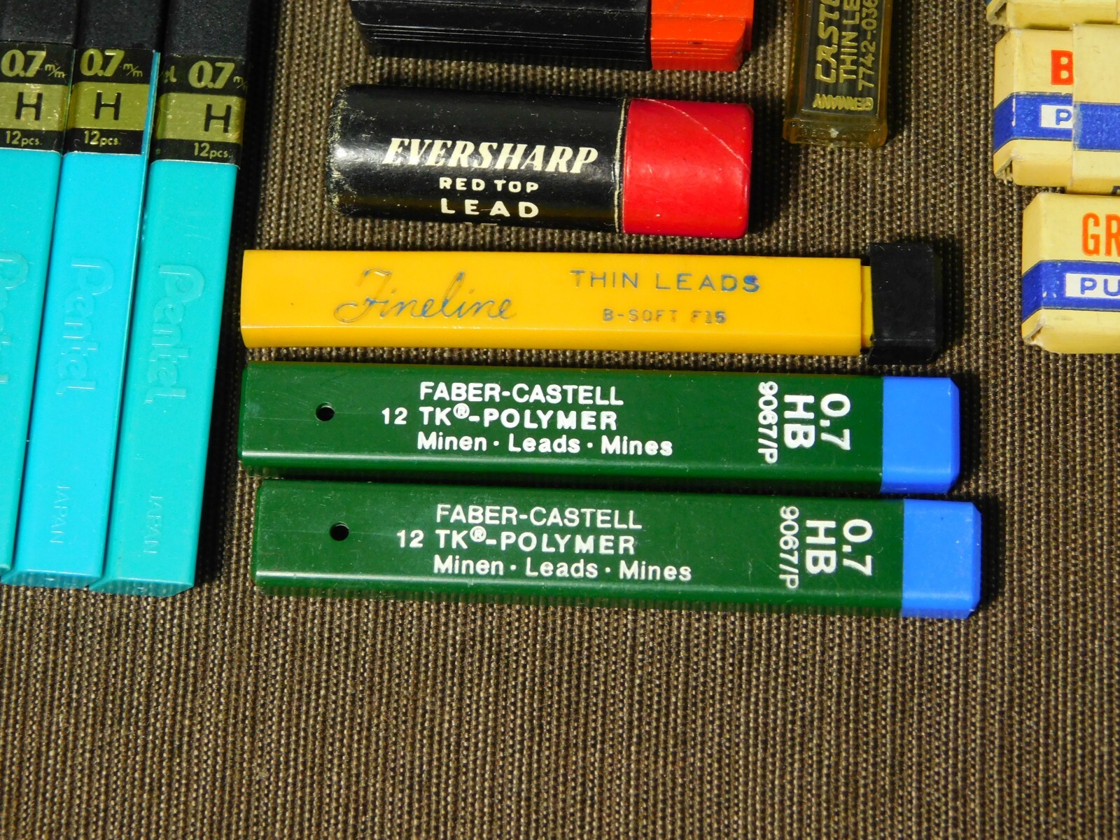 VINTAGE MECHANICAL PENCIL LEADS LOT SCRIPTO MONGOL PENTEL EVERSHARP FINELINE++
