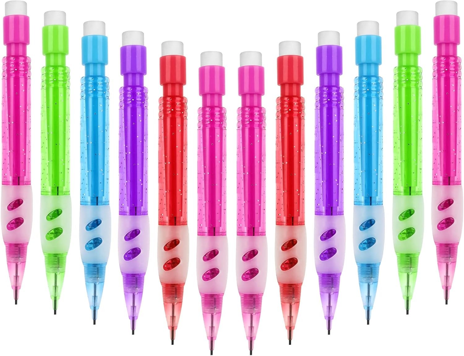 cobee® 12 Pcs Mini Mechanical Pencils 0.7 mm 1 Count (Pack of 12), Multicolor