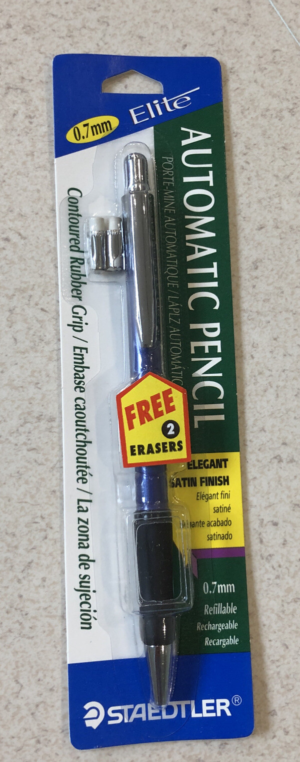 Staedtler Elite Automatic Pencil 0.7 mm, Blue Barrel with free 2 Erasers