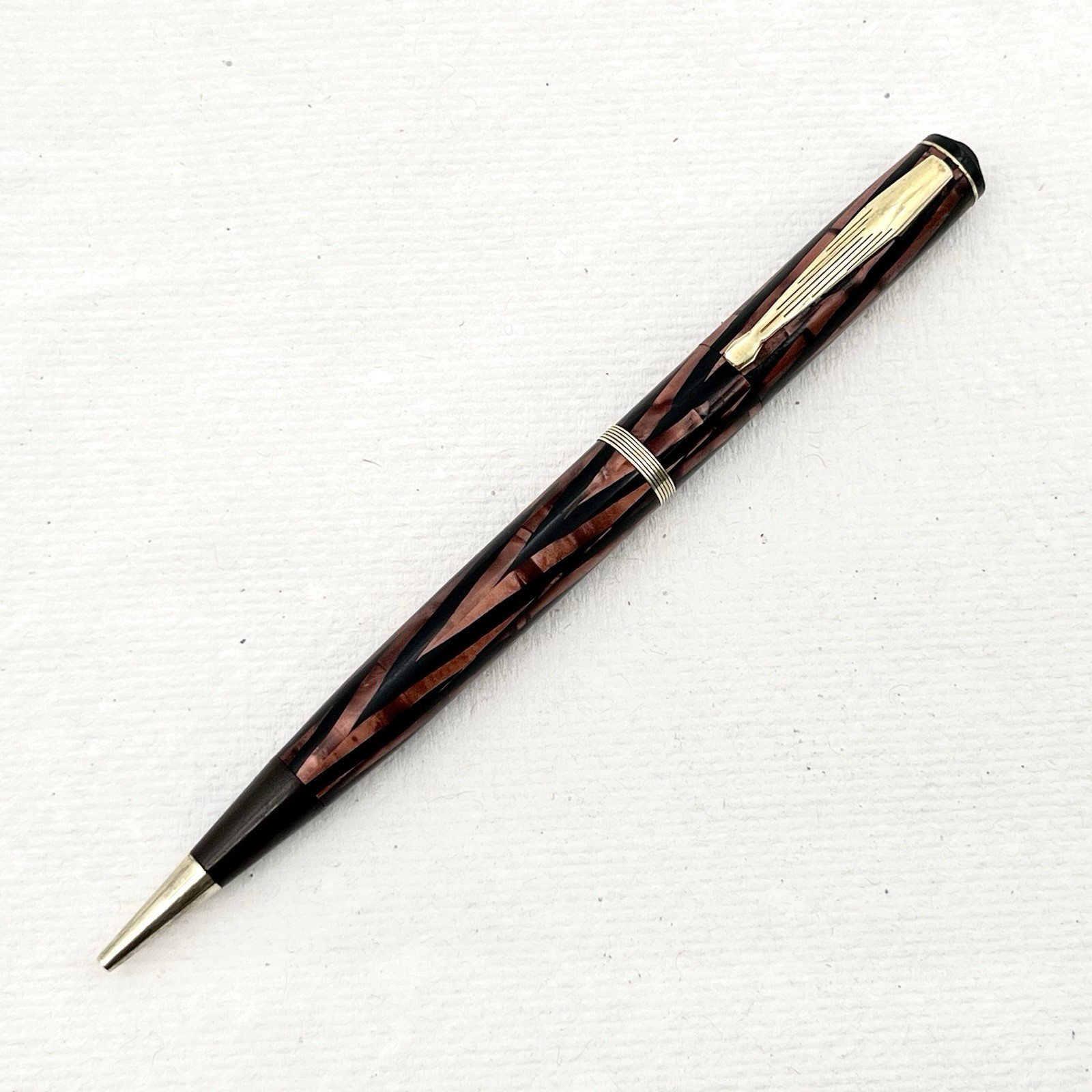 Waterman Copper Ray Celluloid Mechanical Pencil 5-1/8″ 1.1mm – Works