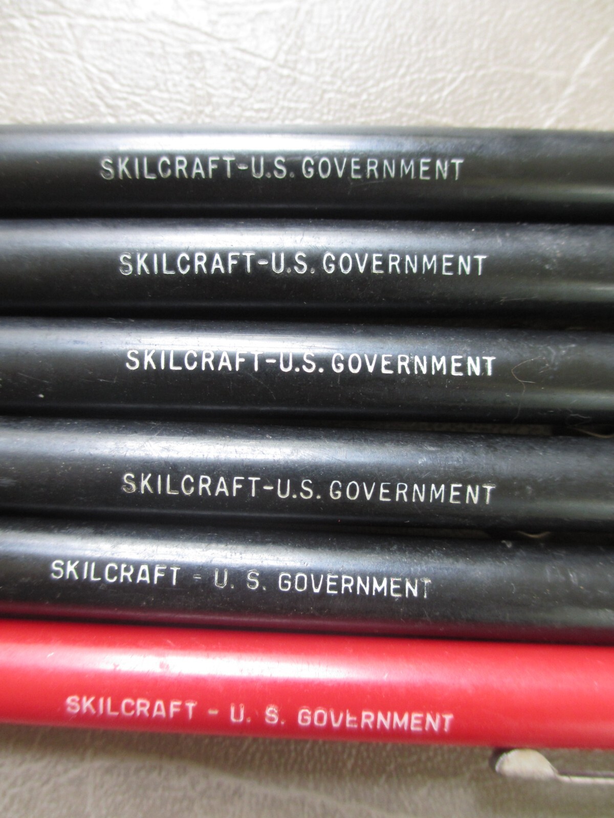 6 SKILCRAFT Mechanical Glass Marker Black & Red Wax Pencils U.S. Government Lot