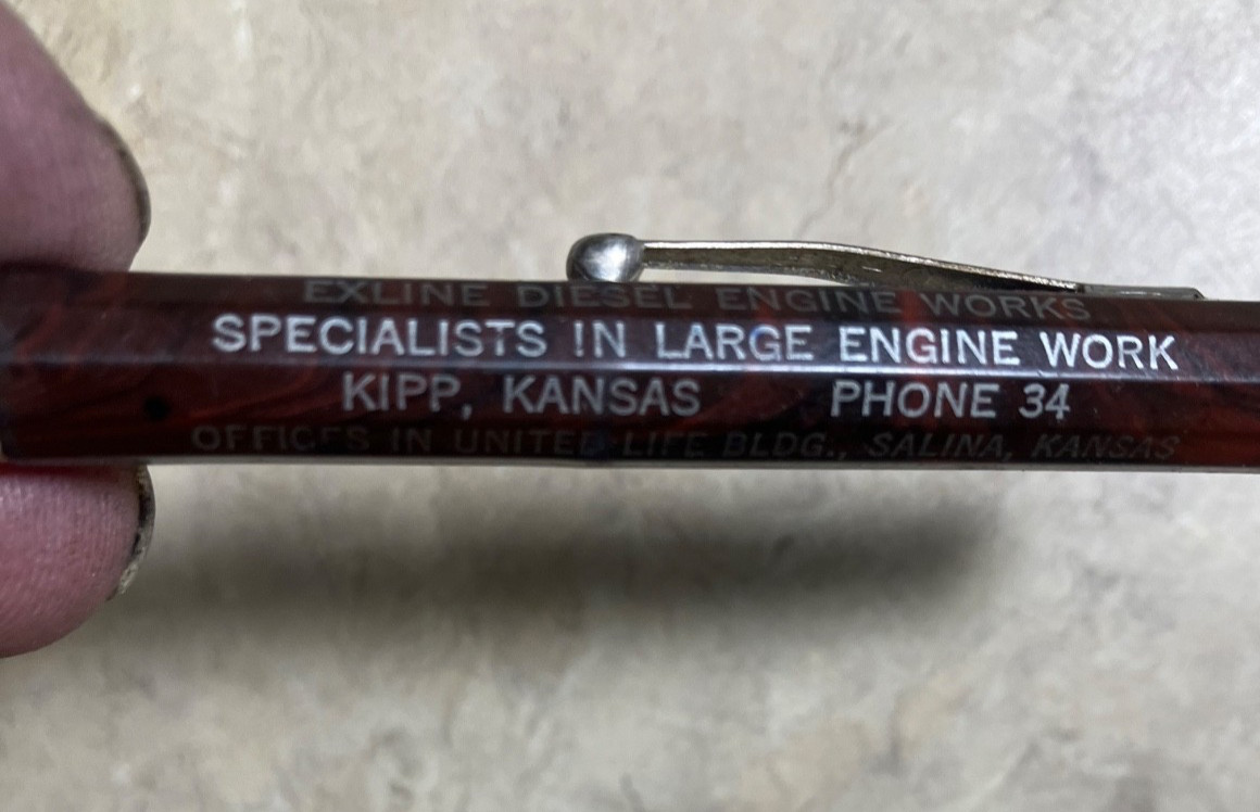 From estate-Mechanical pencil-Exline Diesel Engine Works-Kipp, Kansas