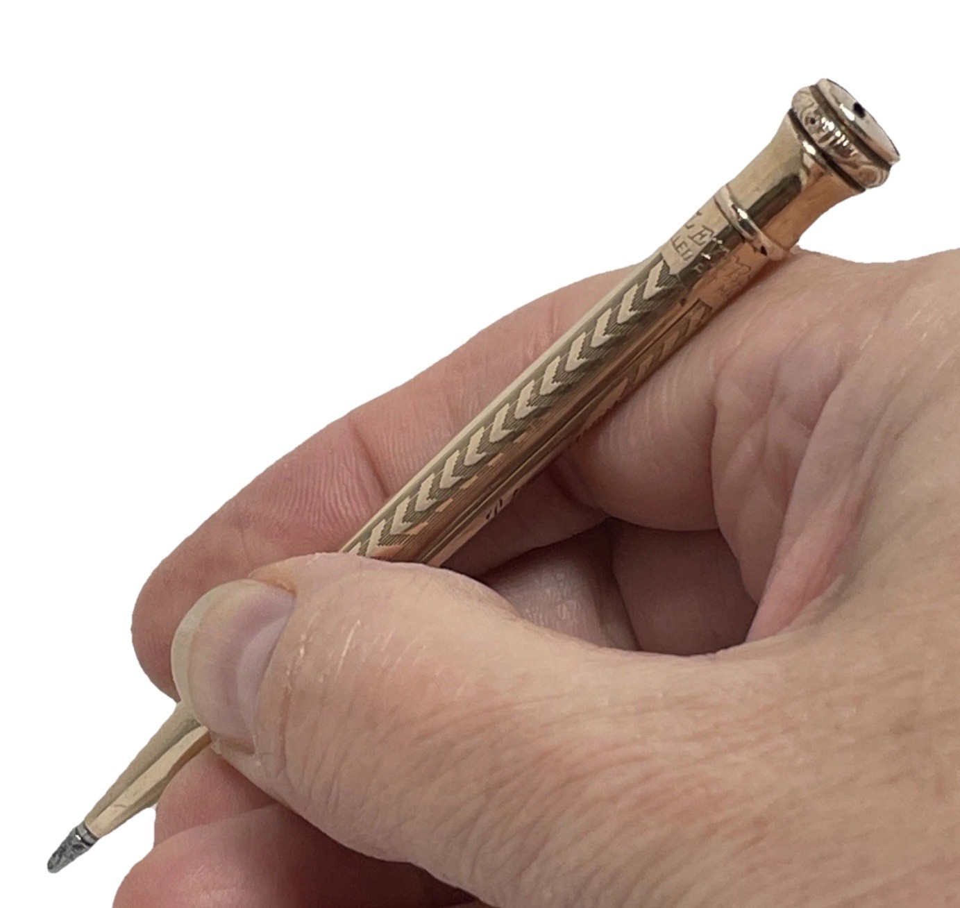 Wahl Eversharp Gold Filled Mechanical Pencil 1930 Herringbone Art Deco Inscribed