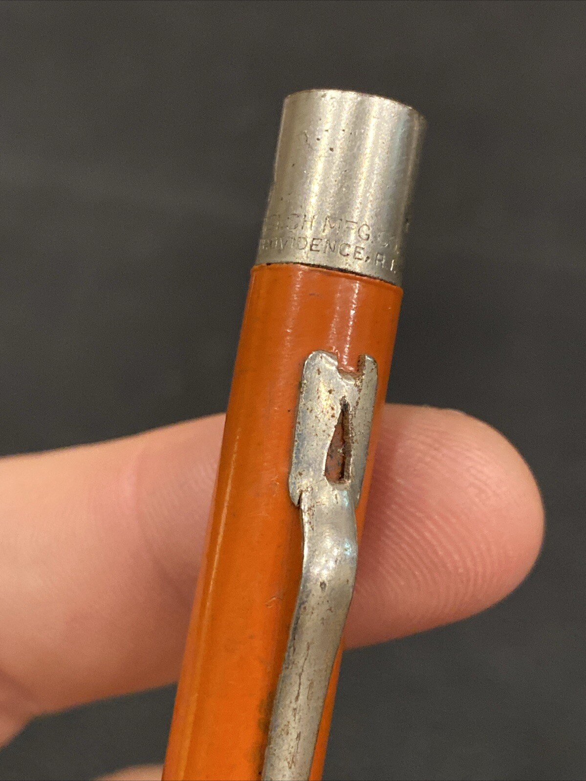 VTG Blue and Silver Welsh Mfg Co Working Mechanical Pencil Antique ORANGE AS IS*