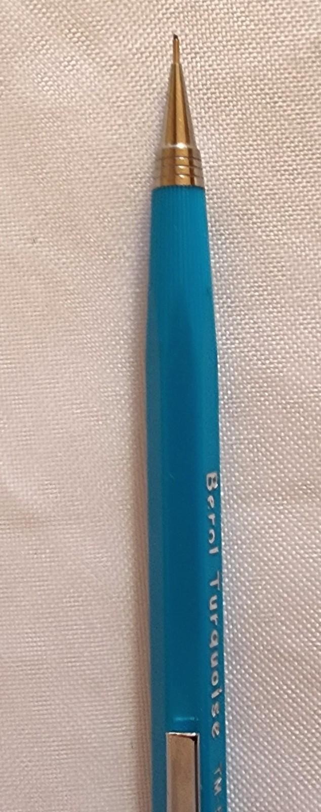 BEROL 0.5mm TM5 PUSH ACTION AUTO FEED MECHANICAL PENCIL TURQUOISE + DRAWING LEAD