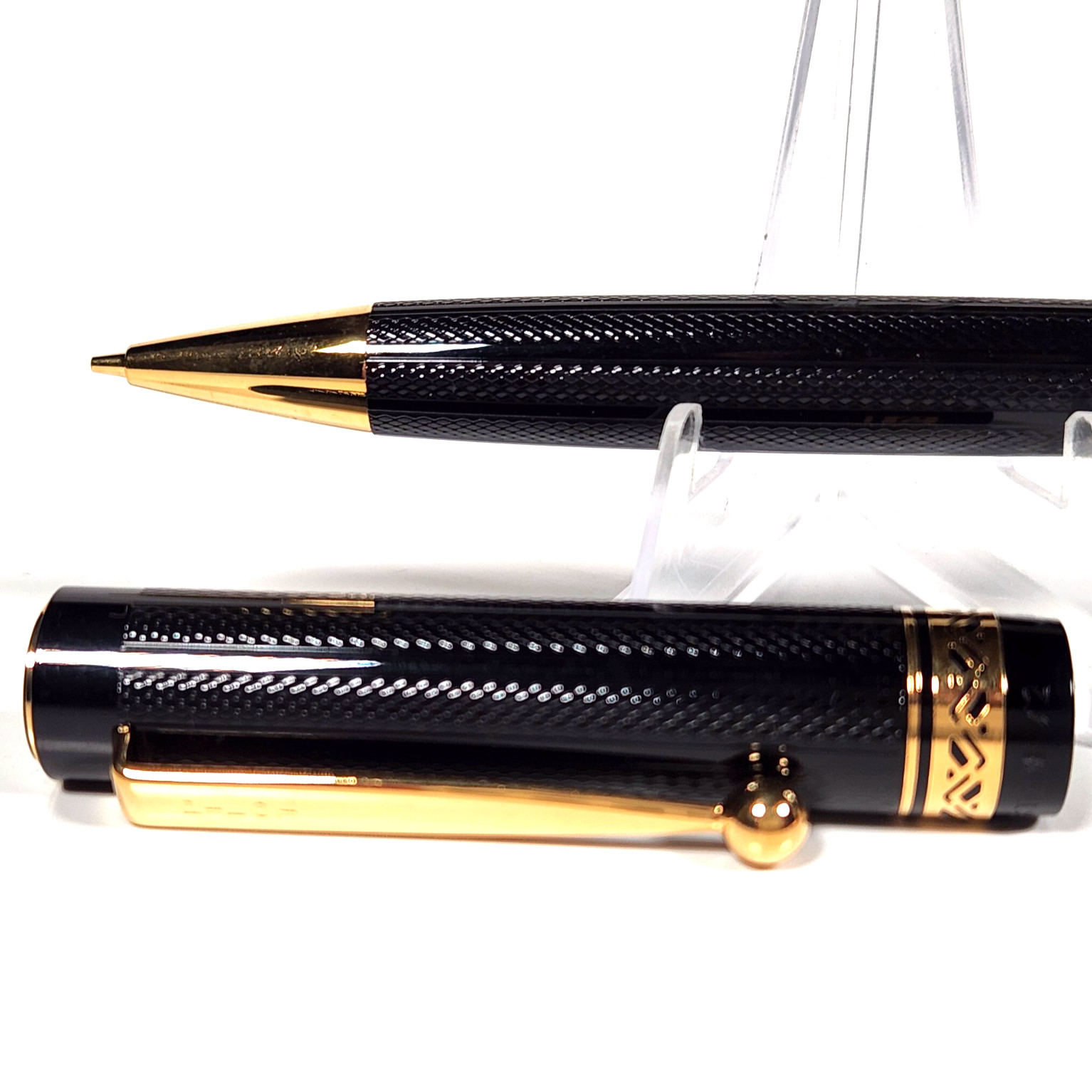Rare Vtg 1990 Pilot Custom 72 GT Guilloche Black 24K GP Mechanical Pencil NOS!