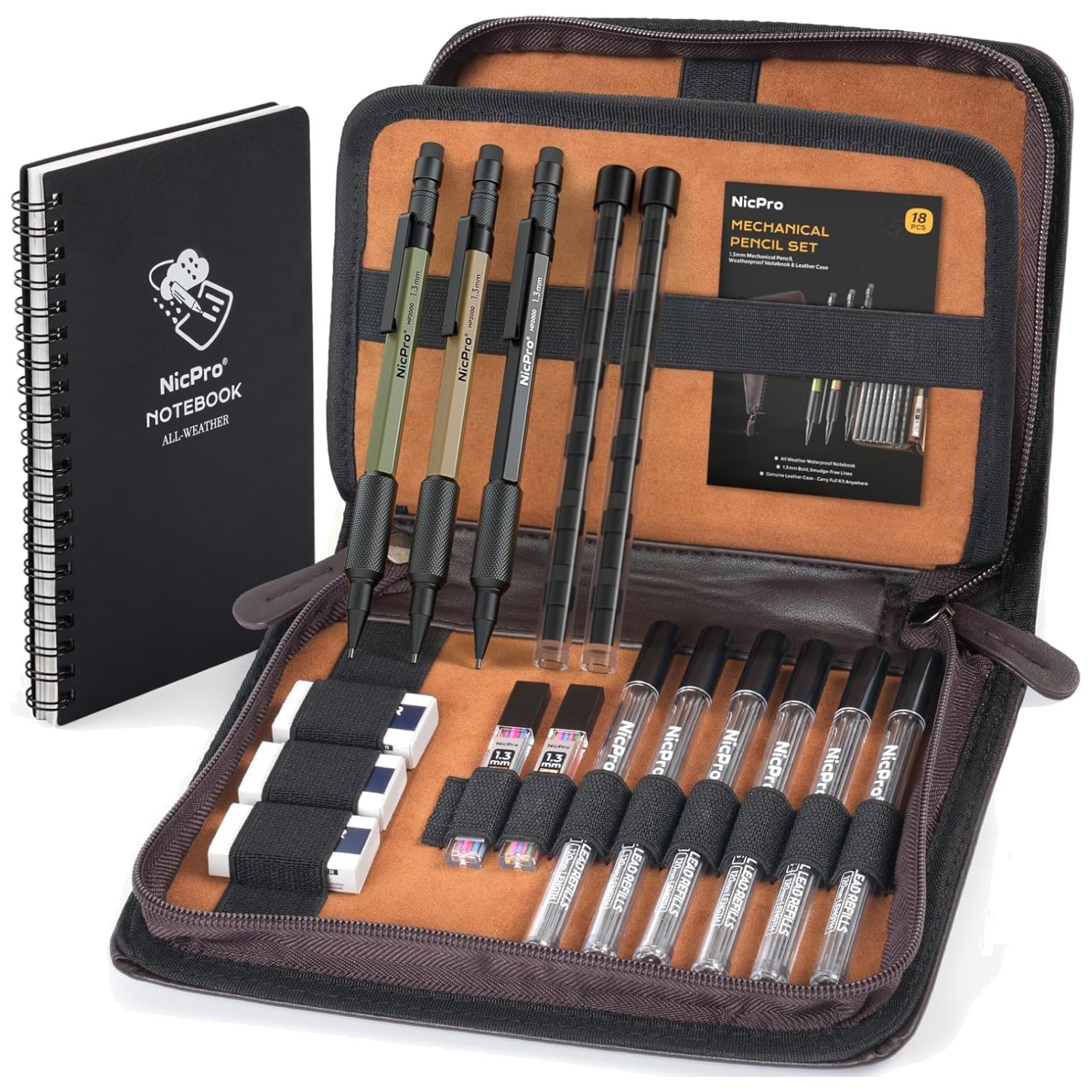 Outdoor Drafting Set with Waterproof Notebooks, 1.3mm Leads