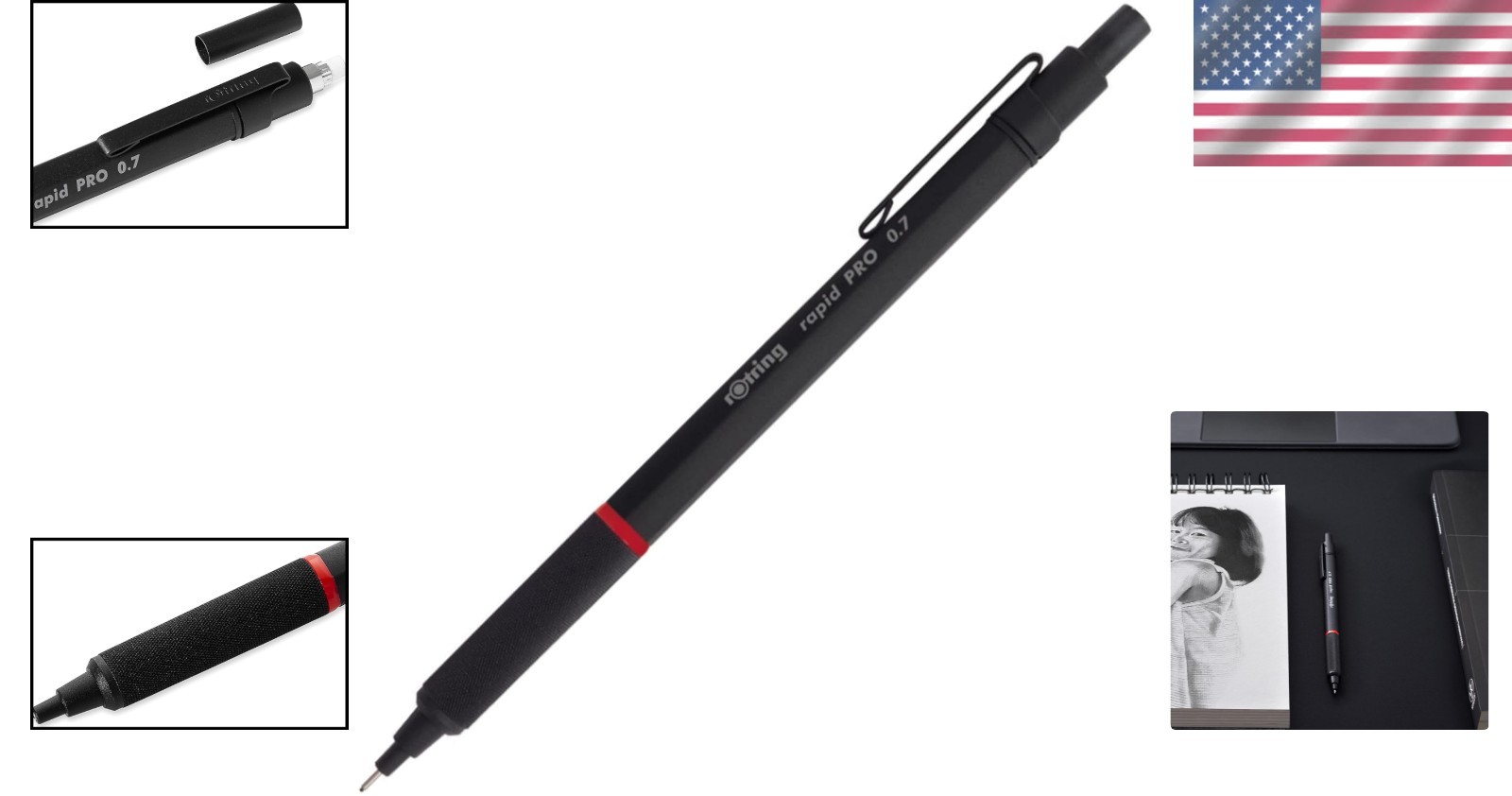 Comfortable and Stylish 0.7mm Mechanical Pencil – Rapid Pro with 2-