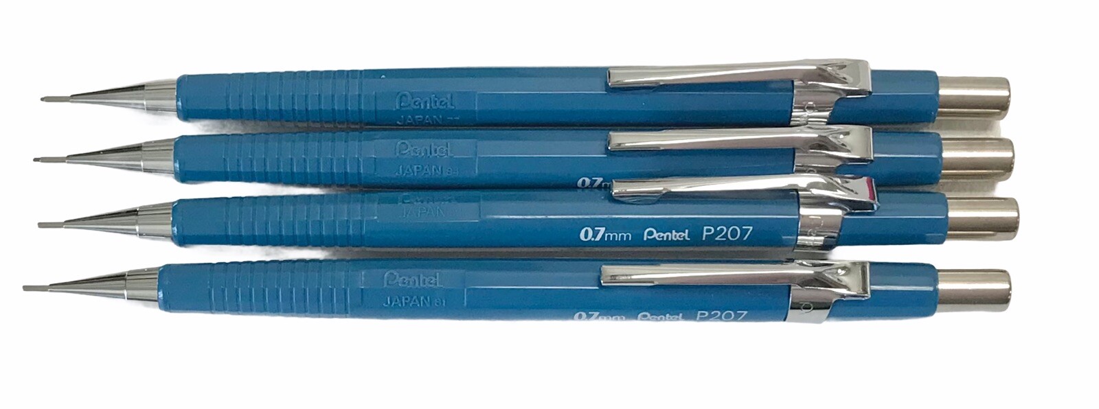4 – Pentel P207 Sharp Automatic Mechanical Drafting Pencil Blue 0.7 mm Japan VTG