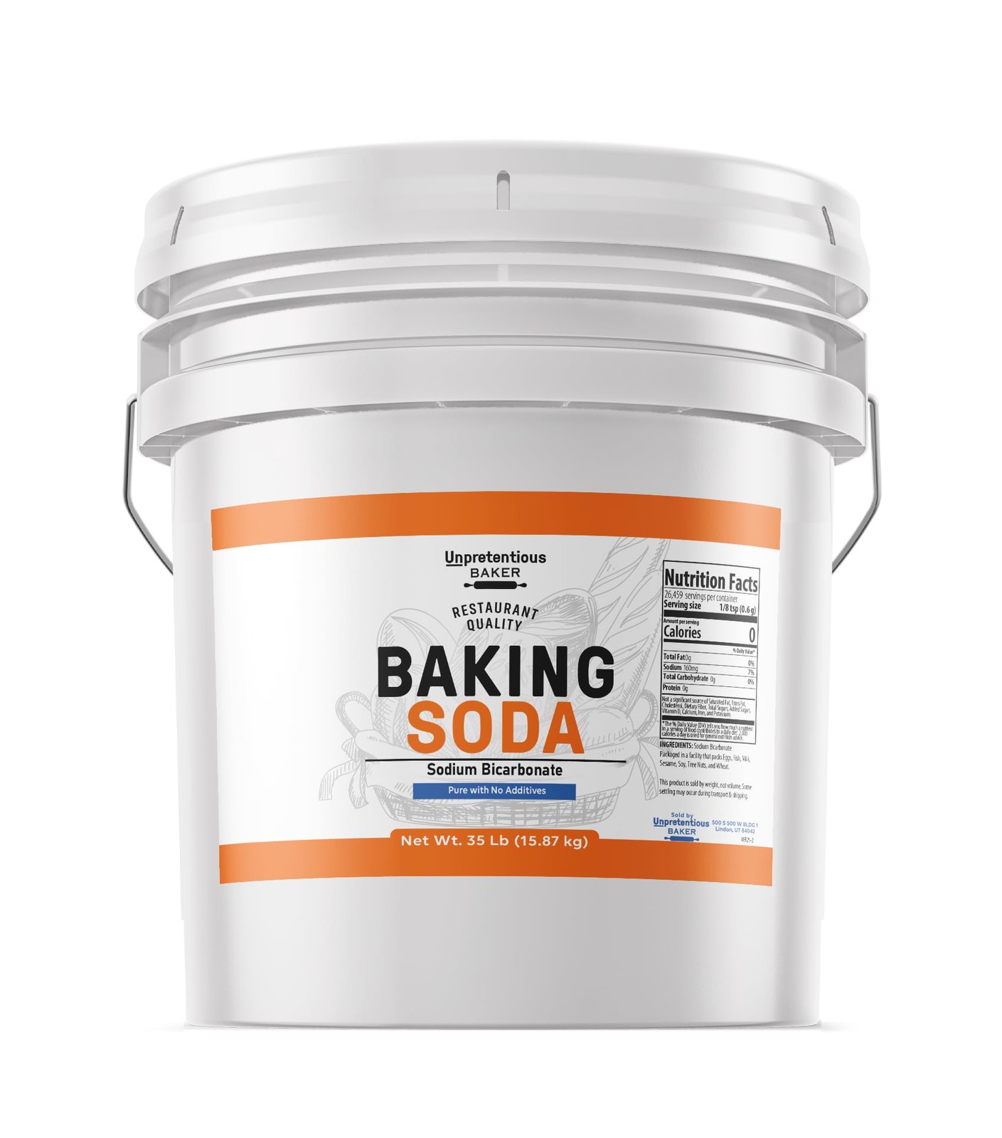 Unpretentious Baker Baking Soda 3.5 Gallon Bulk 35 Lbs Bucket Powder _ SALE OFF