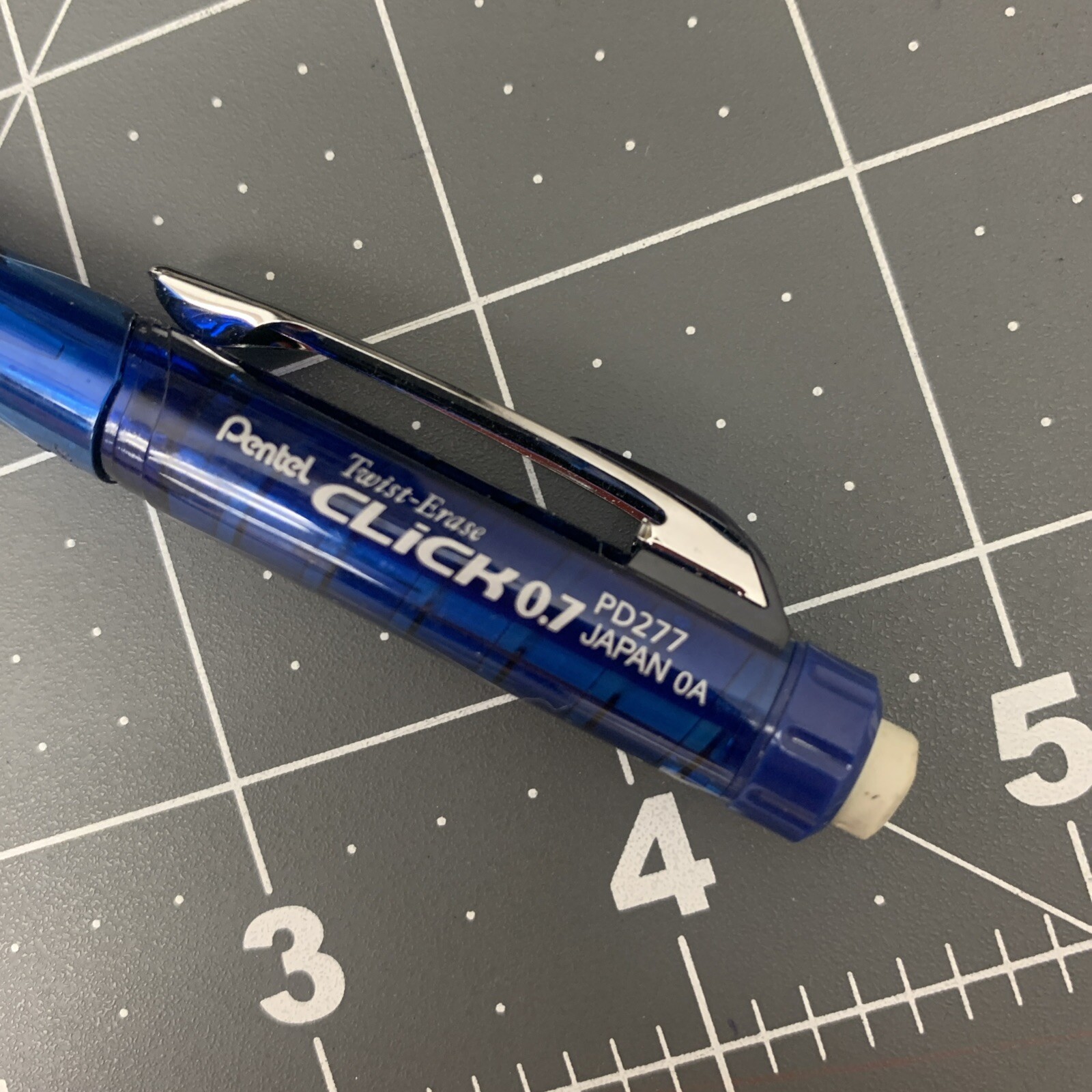 Vintage Pentel Twist-Erase PD277 Mechanical Pencil 0.7 mm Blue Drafting Drawing