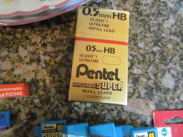 *Vtg Lot of Pentel HB Hi-Polymer .7mm, .5mm .9mm Mechanical Pencil Lead, Erasers