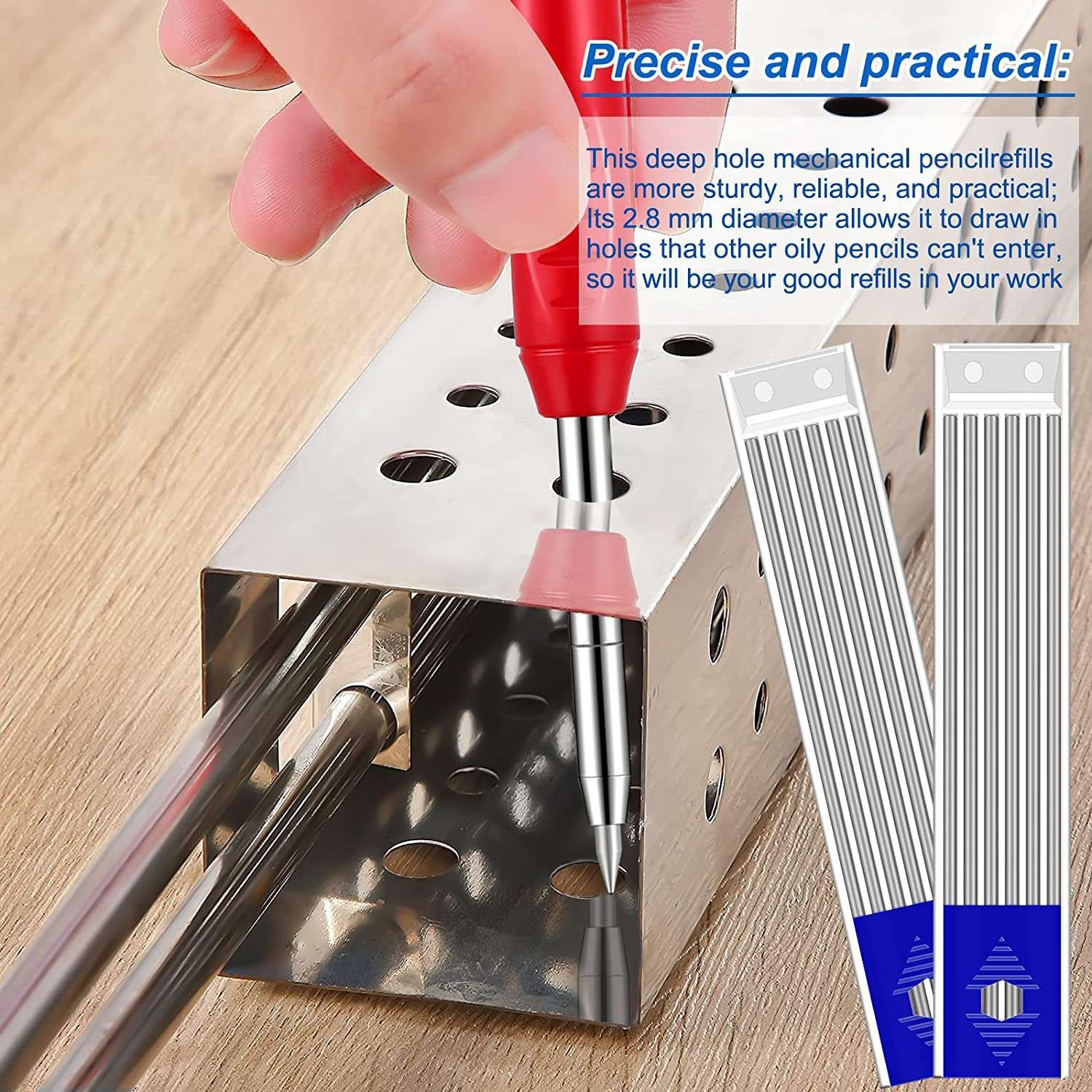 60 Pcs 2.8 mm Solid Pencil Refills for Carpenter Pencils8437