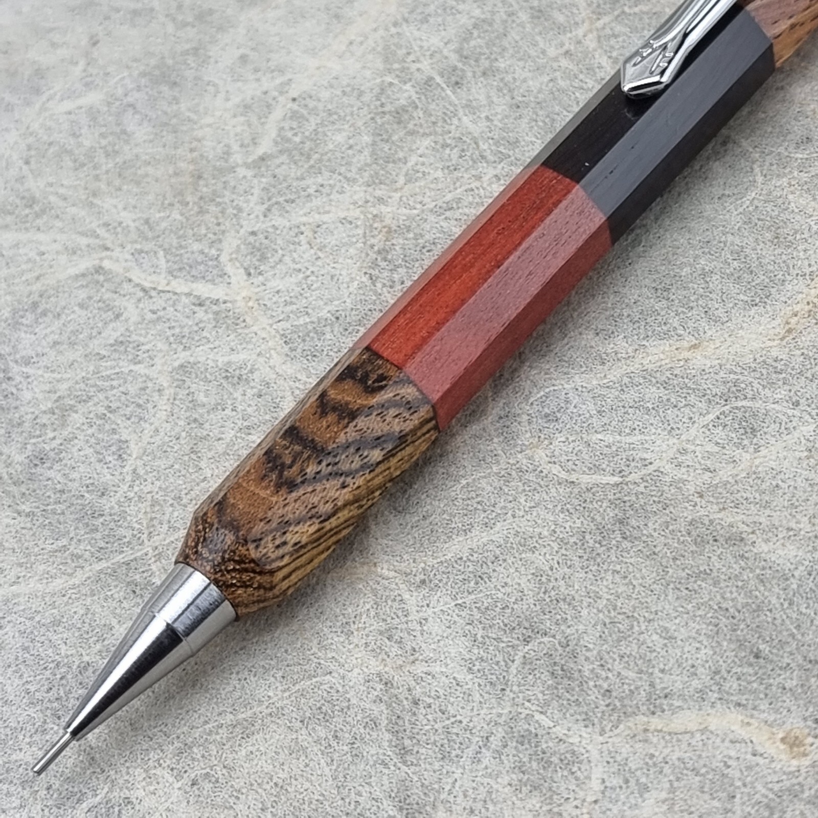 Hand Crafted Pentel PG5 Mechanical Pencil with Octagonal Wood Barrel