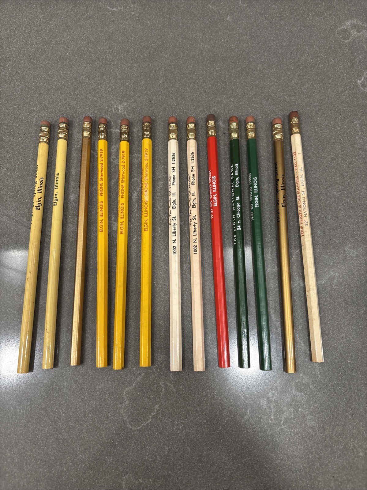 Lot 13 Vintage Advertising Pencils Elgin Illinois Wise Shoe Modern Dairy Morse