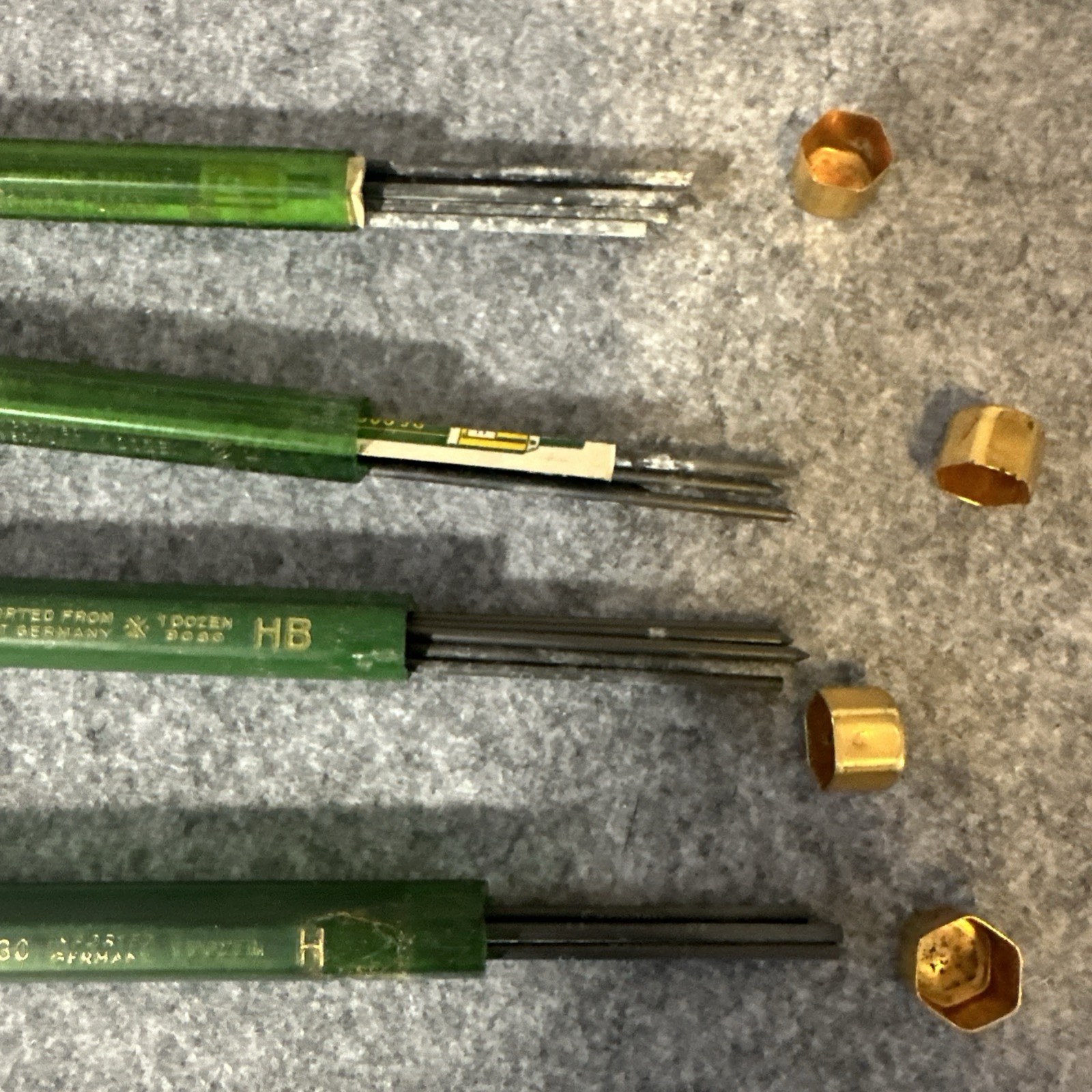 AW Faber Castell Drawing #9030 Refill Lead H Germany Vintage Lot 4 Tubes As IS