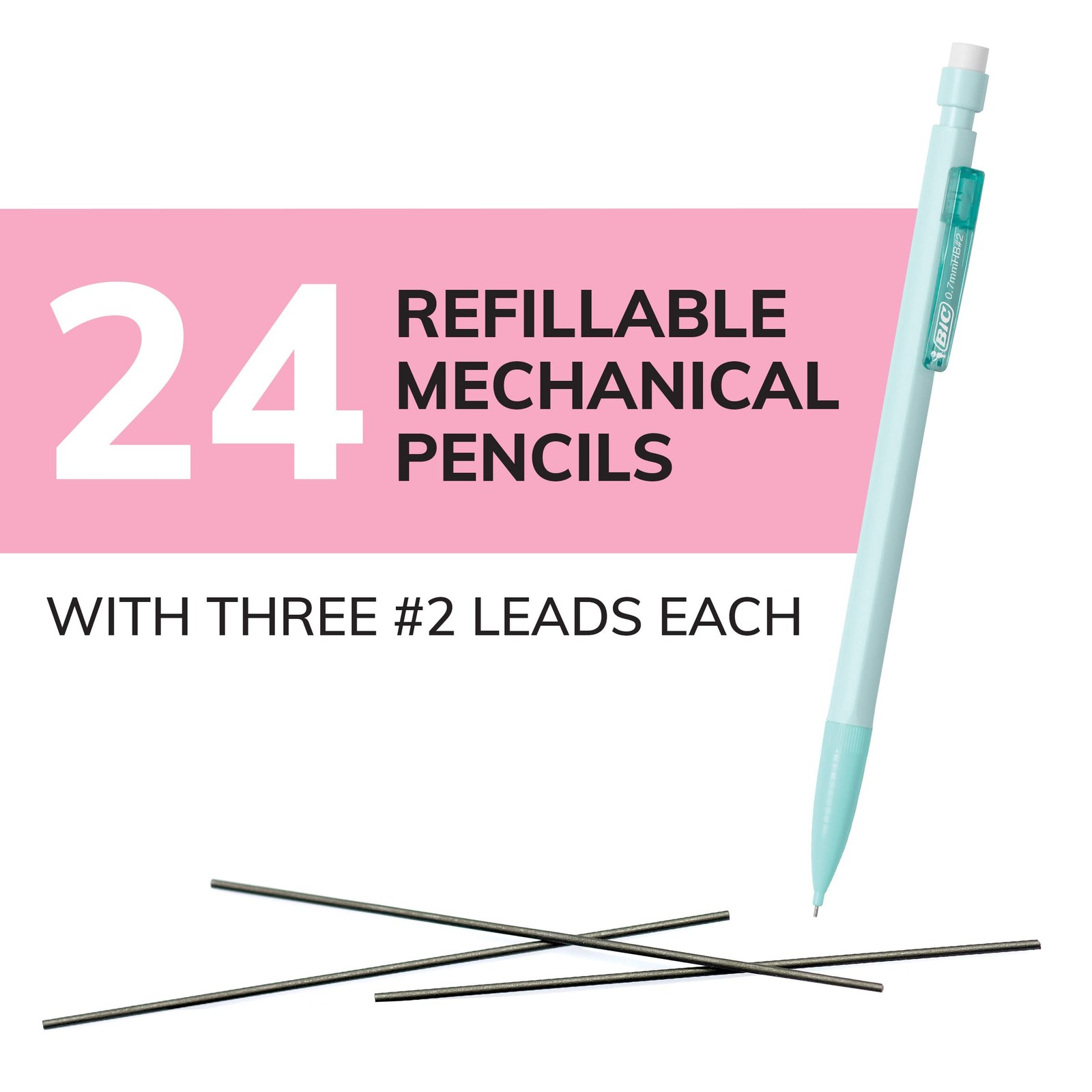 Xtra Smooth Pastel Mechanical Pencils with Erasers Medium Point Pastel Edition