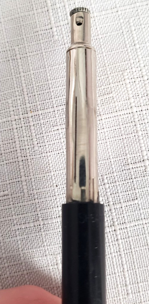 1930s Sheaffer Balance Mechanical Pencil Black & Pearl Celluloid, Separated View