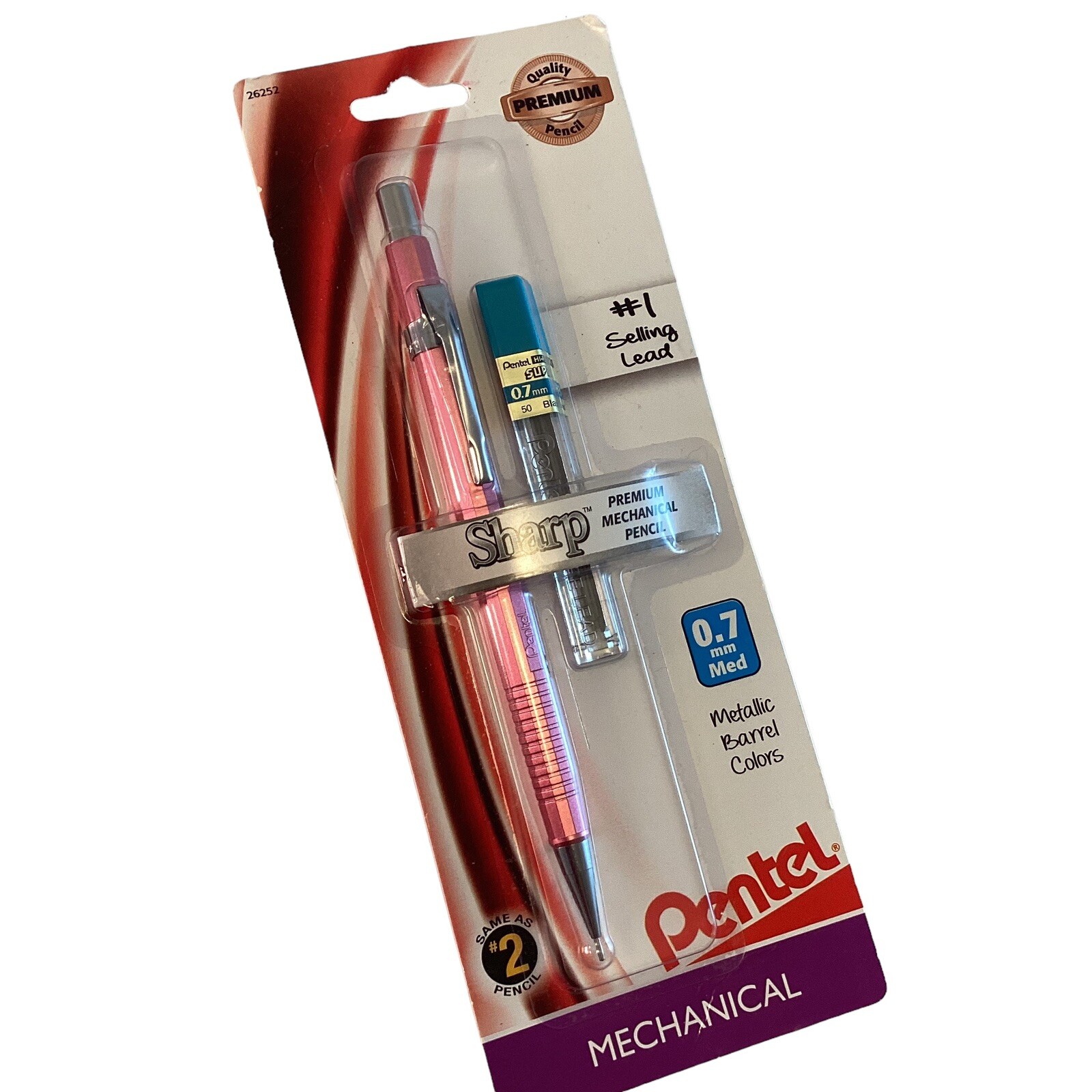 Pentel Sharp P207 0.7mm Drafting Premium Mechanical Pencil Metallic Pink Barrel