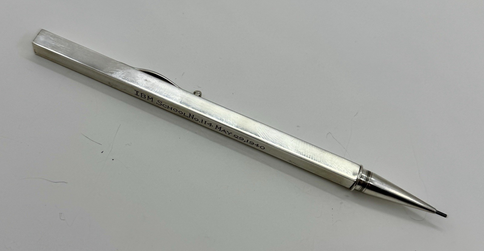Sterling Silver Mechanical Pencil – IBM School No. 114 May 29, 1940