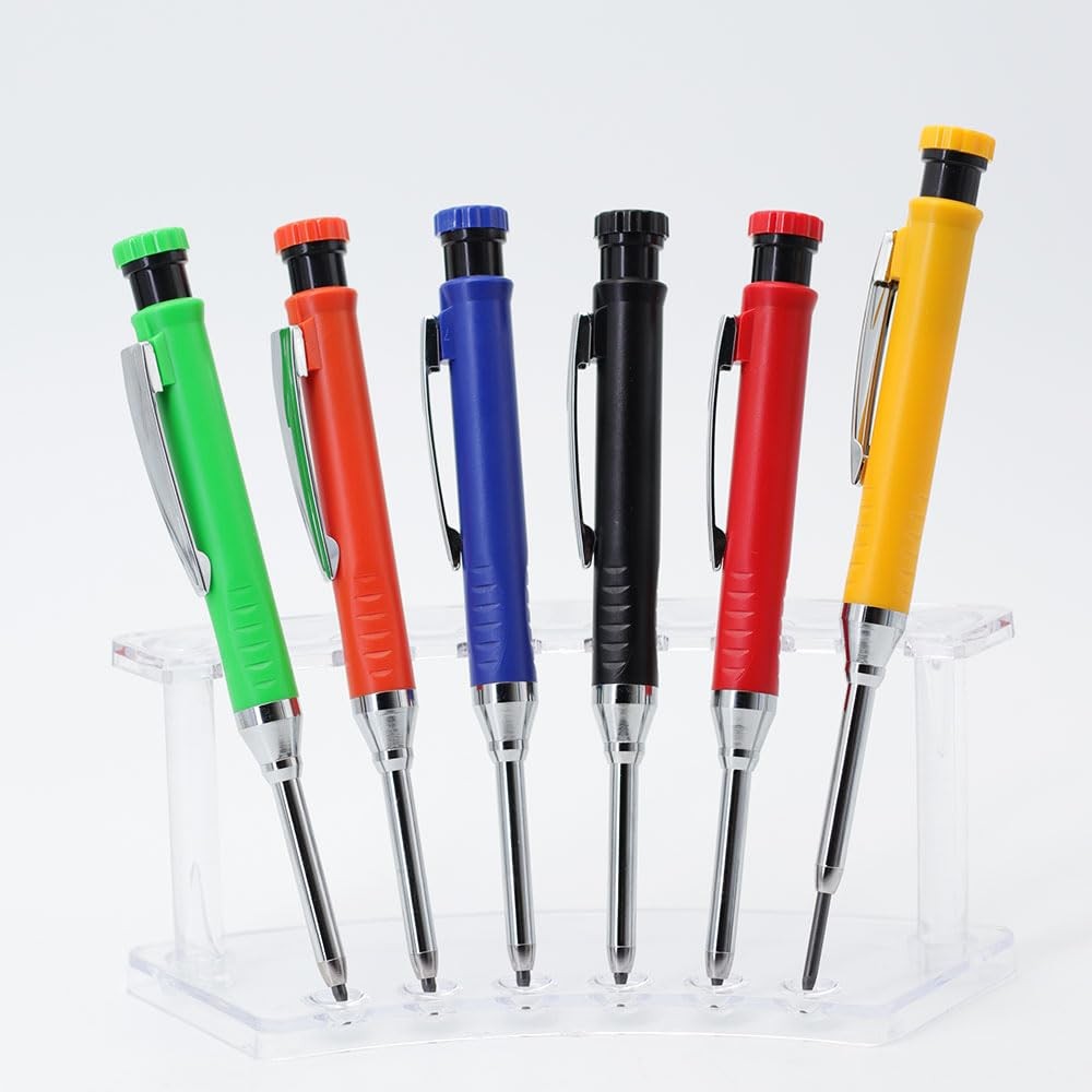 3 PCS Deep Hole Marker Pen Kit 36 Leads Integrated Sharpener For Carpenters