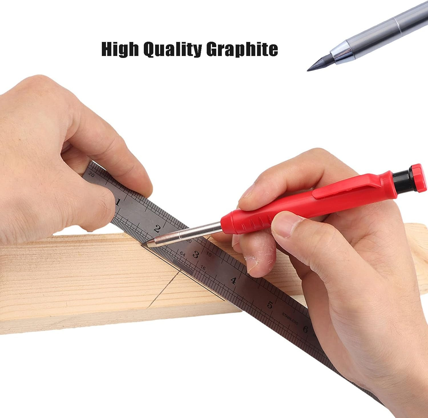 Carpenter Pencil Lead Refills 2.8mm Black 36 Pcs Deep Hole Mark Pencils