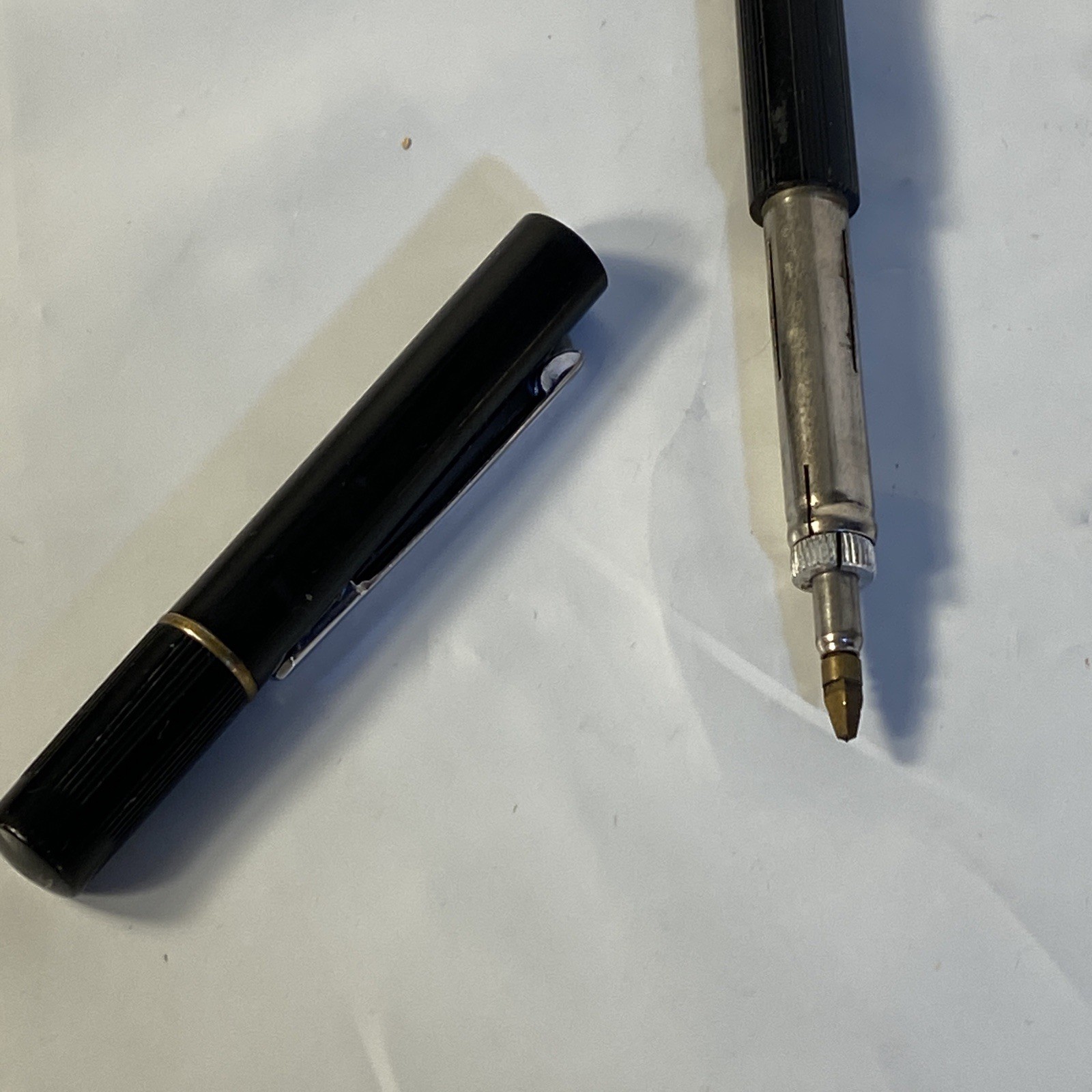 Dixon Rite-Rite Mechanical Pencil Vintage Black And Chrome 5 3/8”